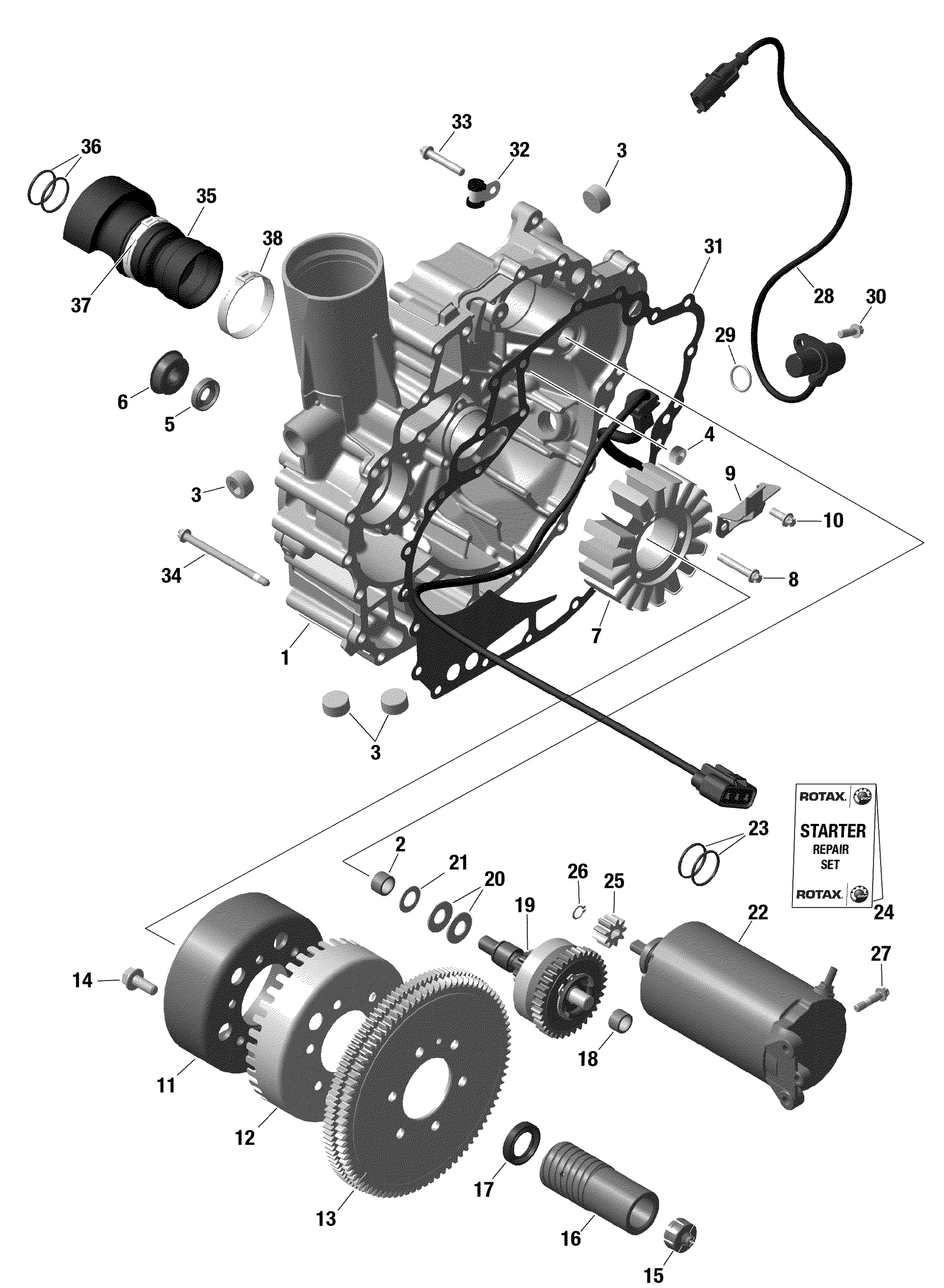 Rotax - Magneto And Electric Starter Without IDF