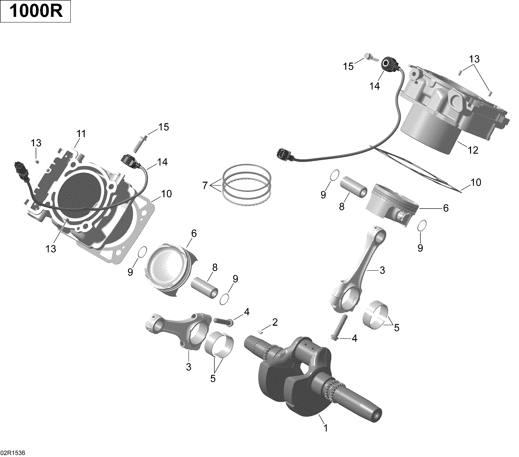 Crankshaft, Piston And Cylinder Turbo _02R1536