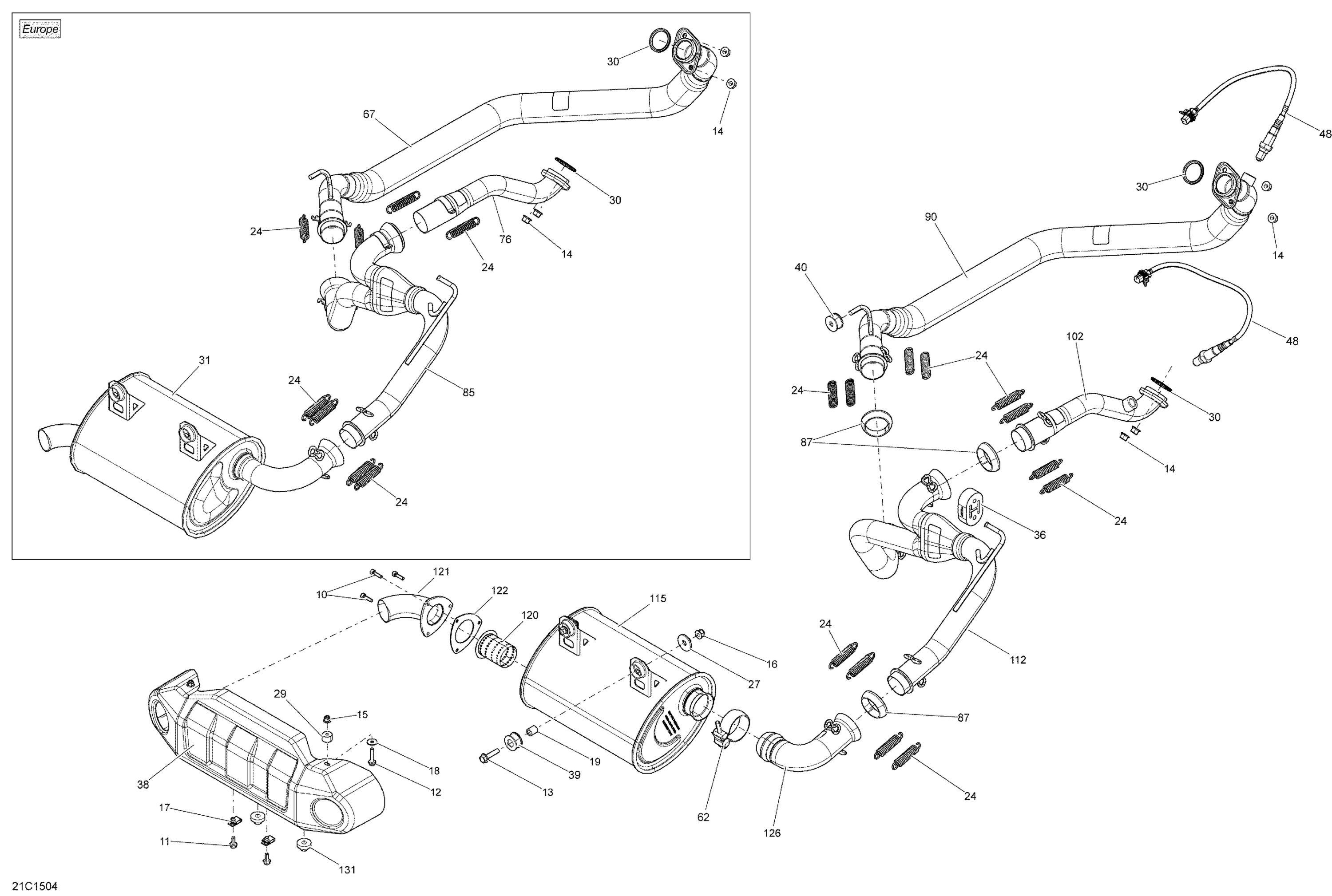 Схема узла: Exhaust System _21C1504