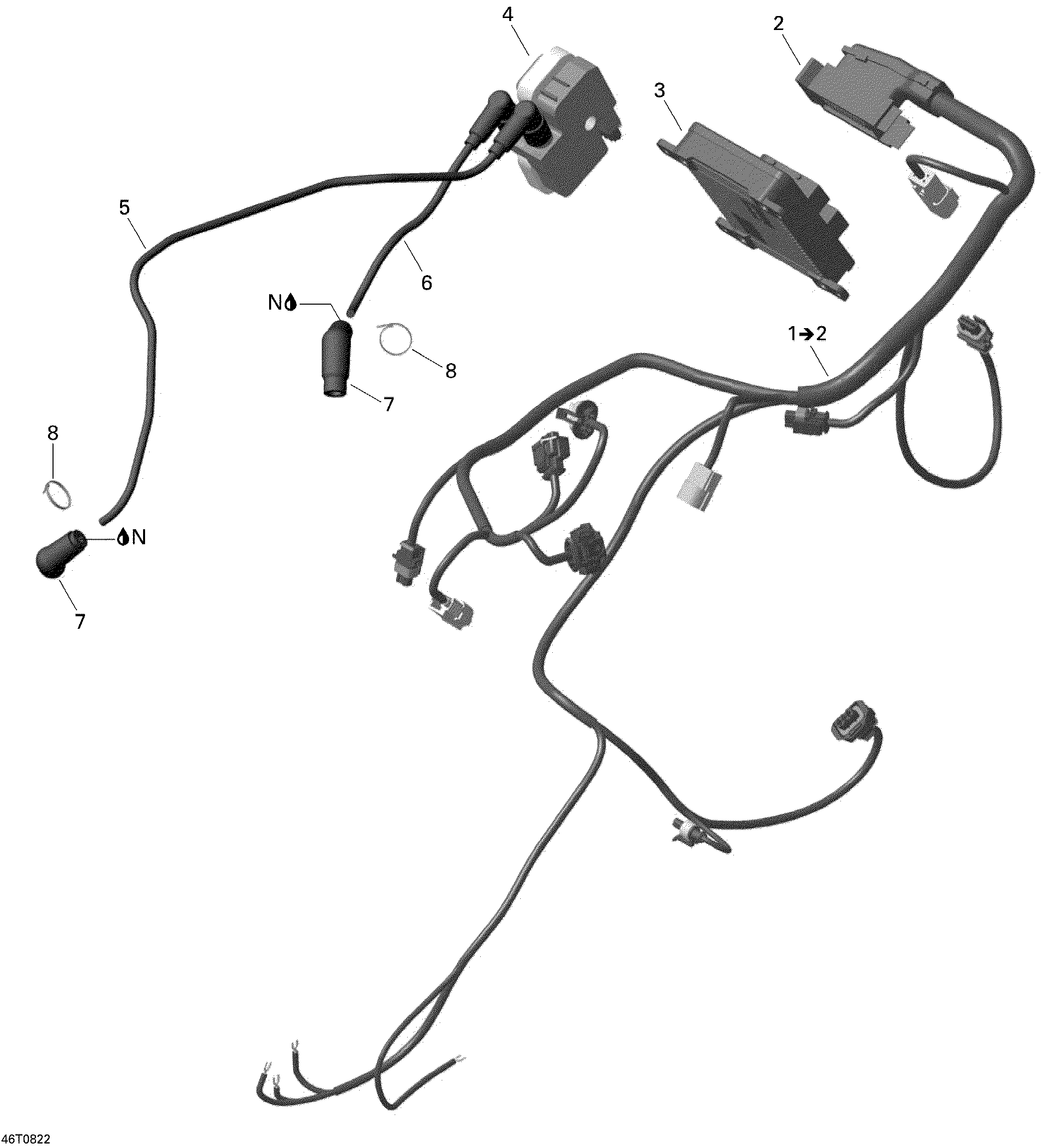 Схема узла: Engine Harness Outlander