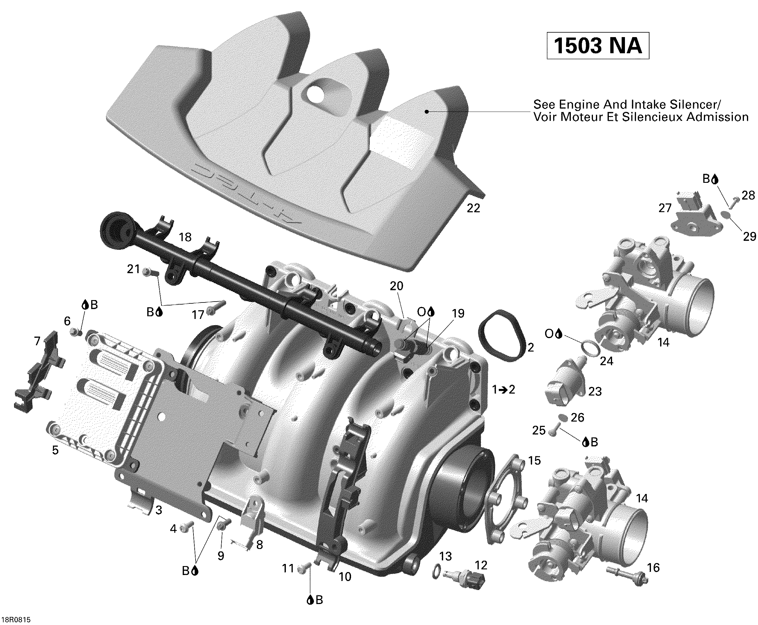 Air Intake Manifold And Throttle Body V2 Sport Boats