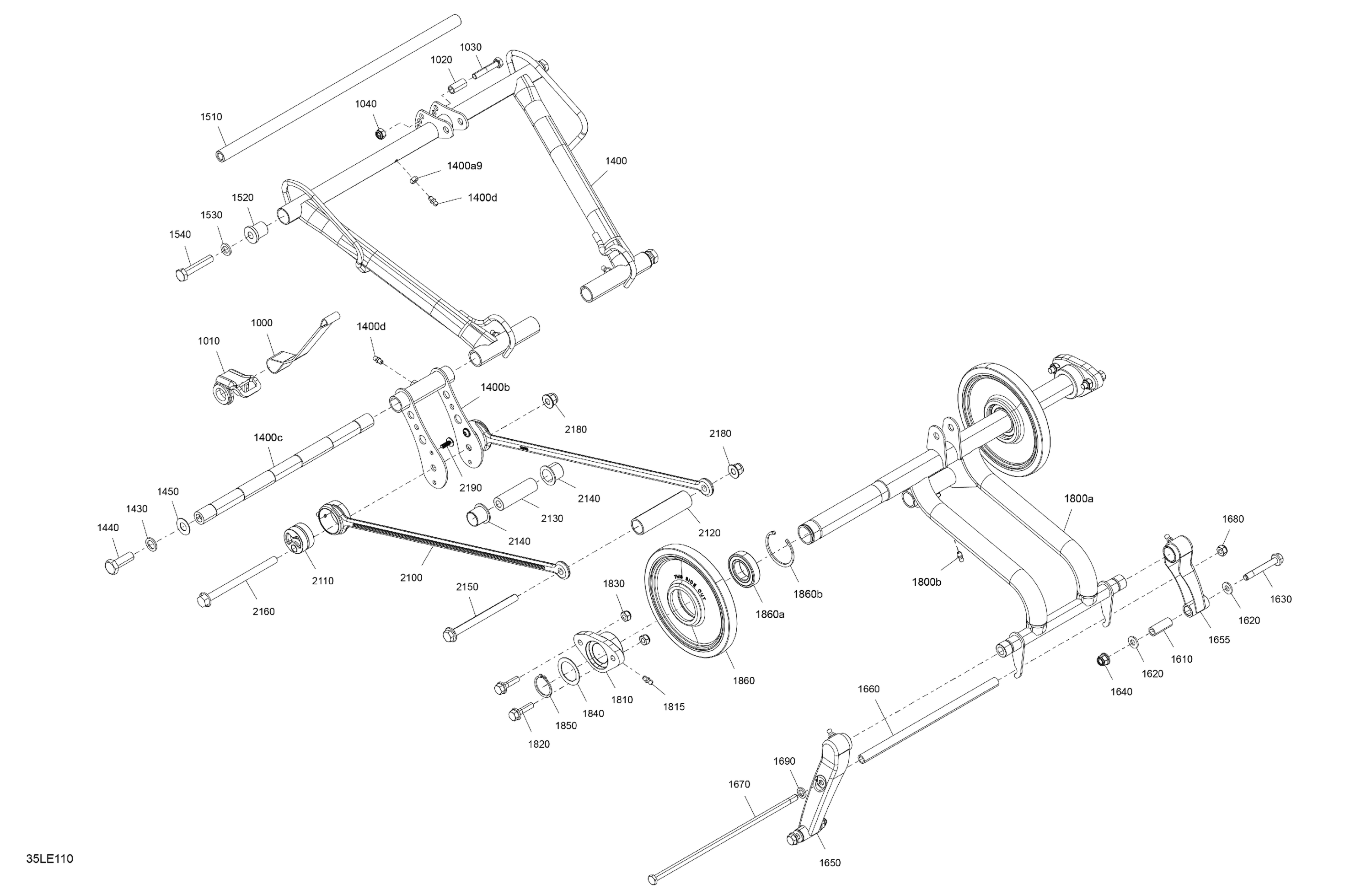 Схема узла: Suspension - Rear - Upper Section