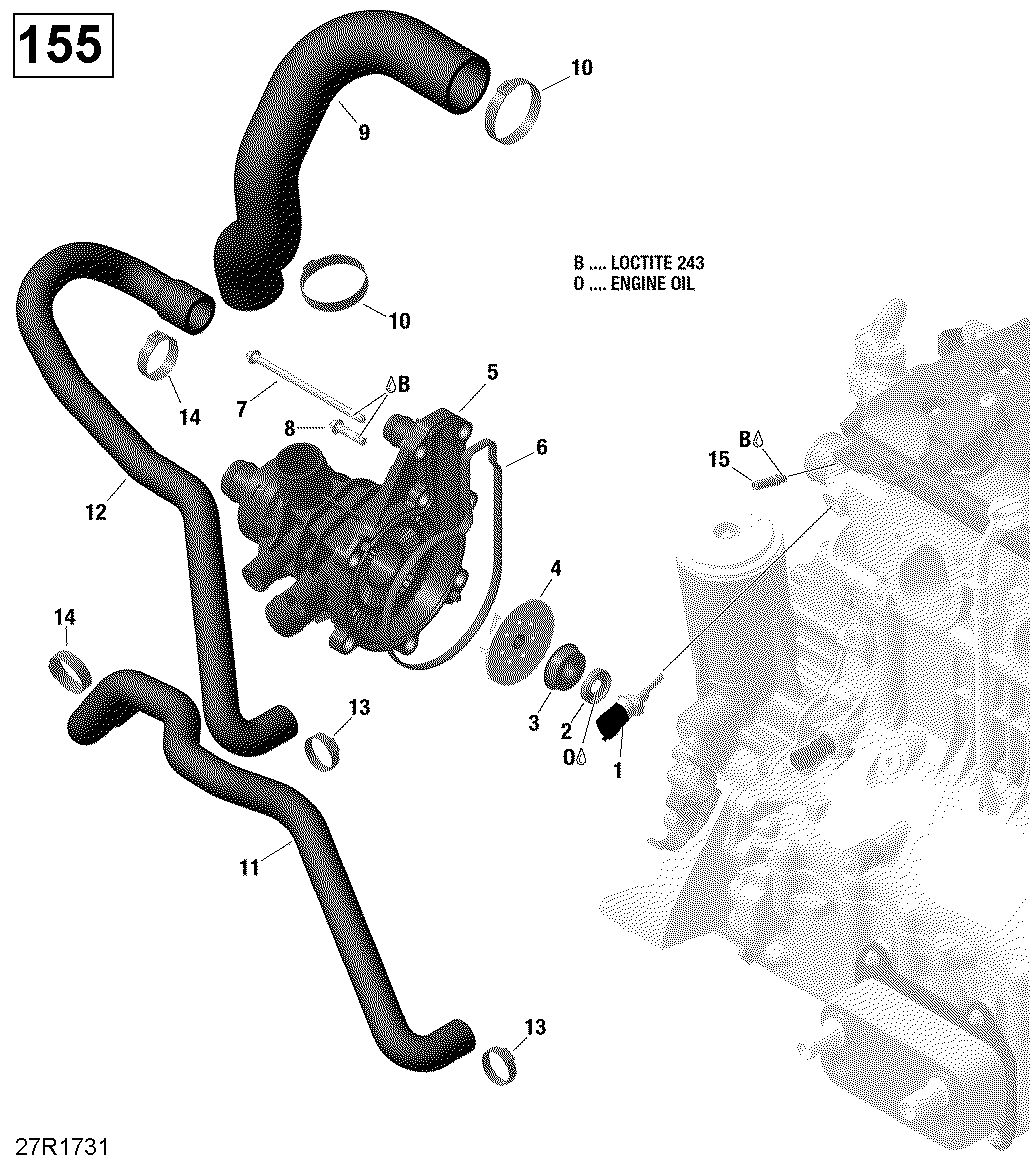 Engine Cooling - 130-155 Model Without Suspension