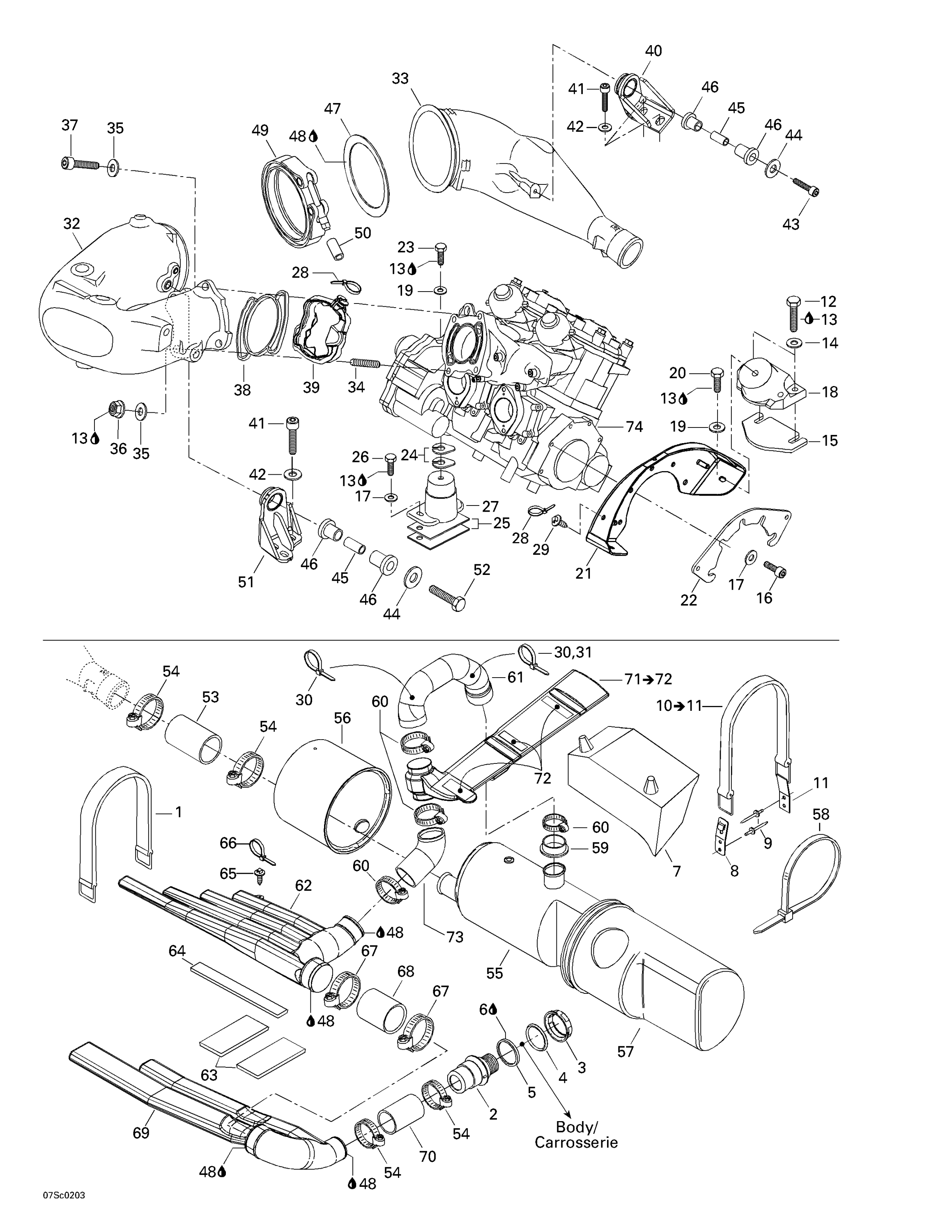 Схема узла: Engine Support And Muffler