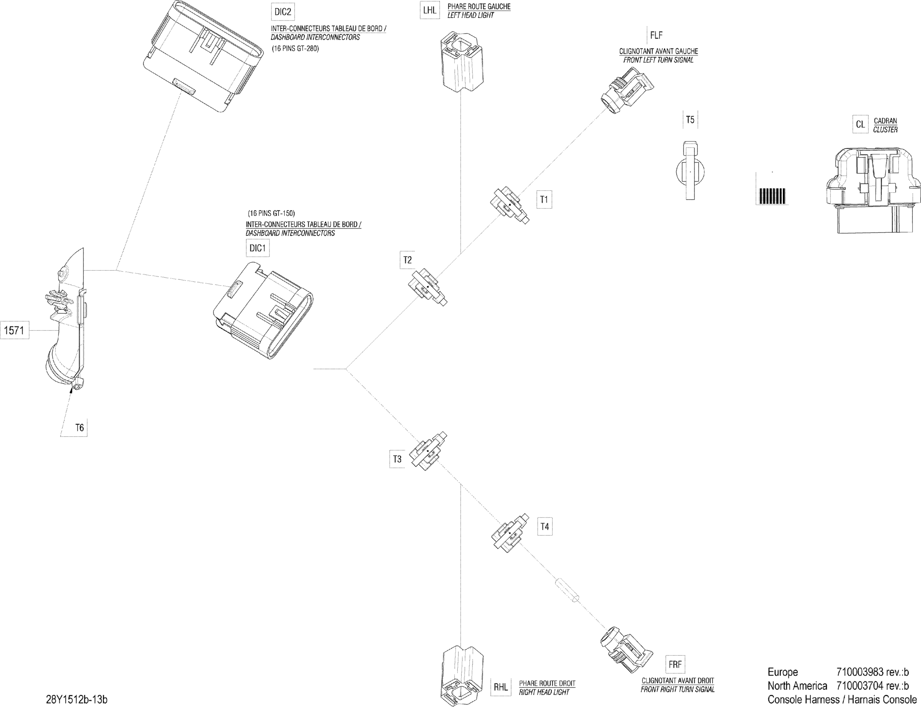 Схема узла: Electrical Harness Console_28Y1512b