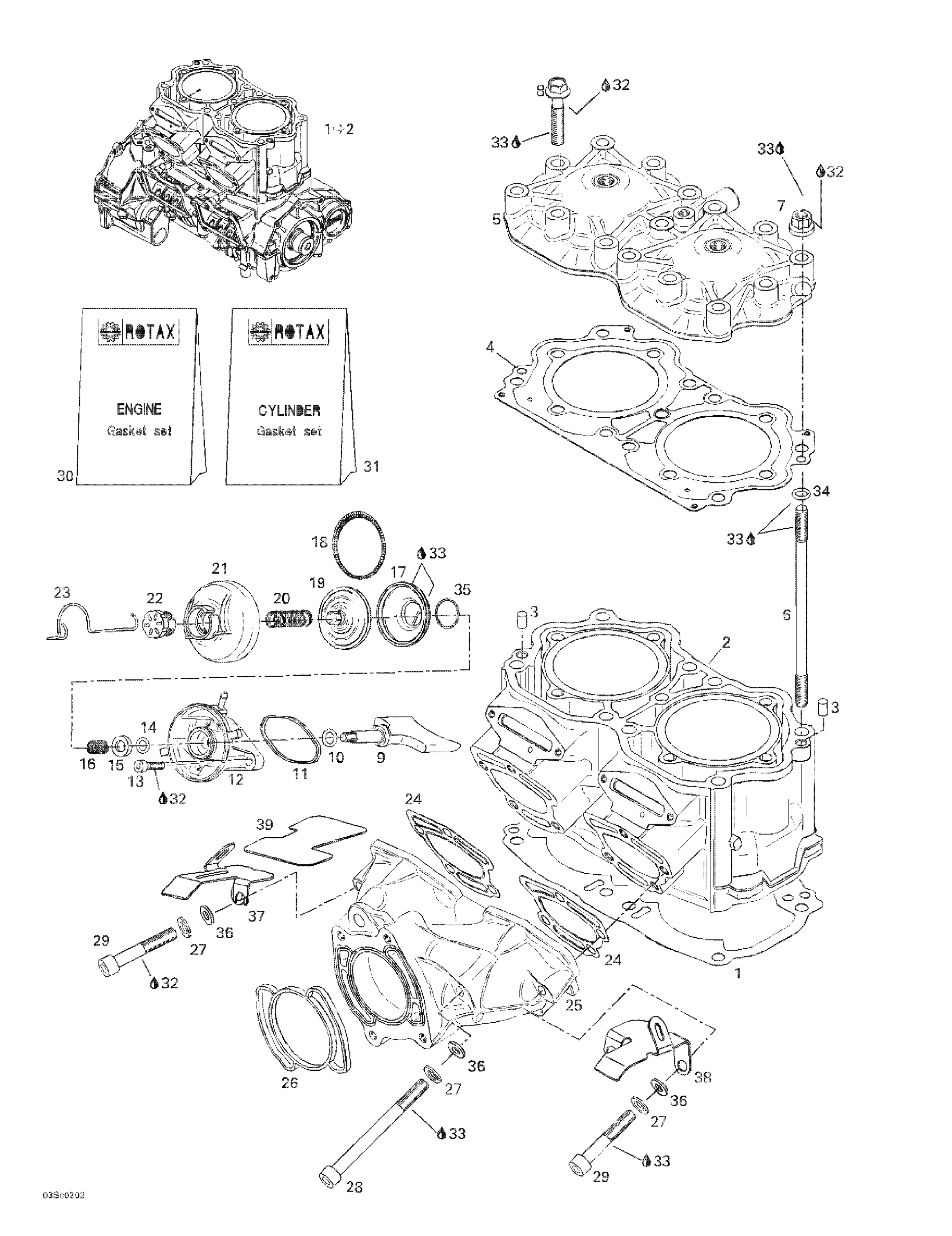 Схема узла: Cylinder, Exhaust Manifold