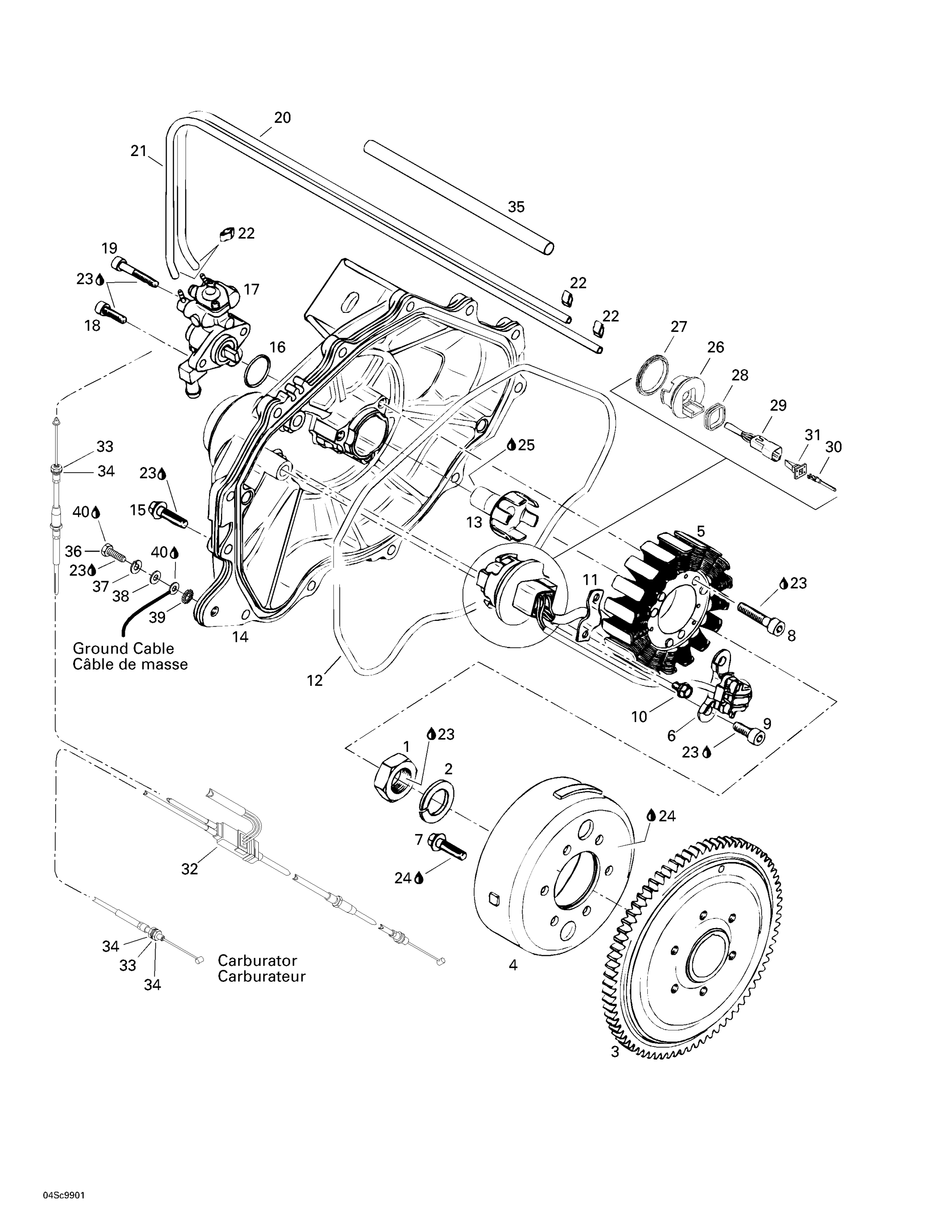 Схема узла: Magneto, Oil Pump