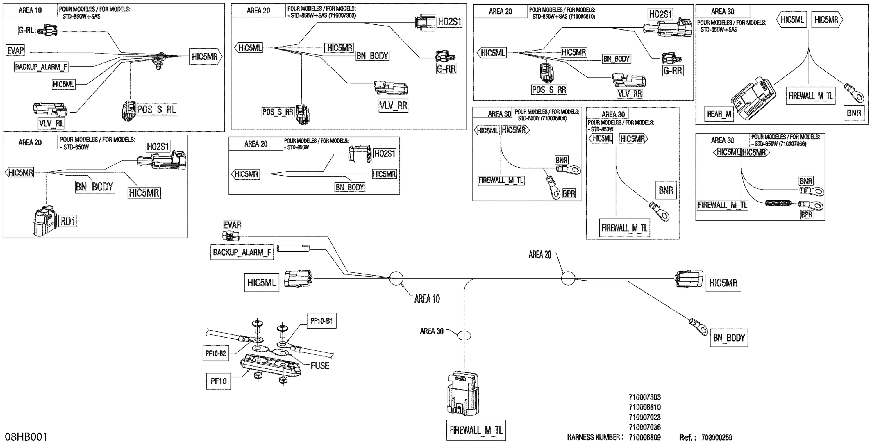 Electric - Junction Wiring Harness - Model with STD Suspension