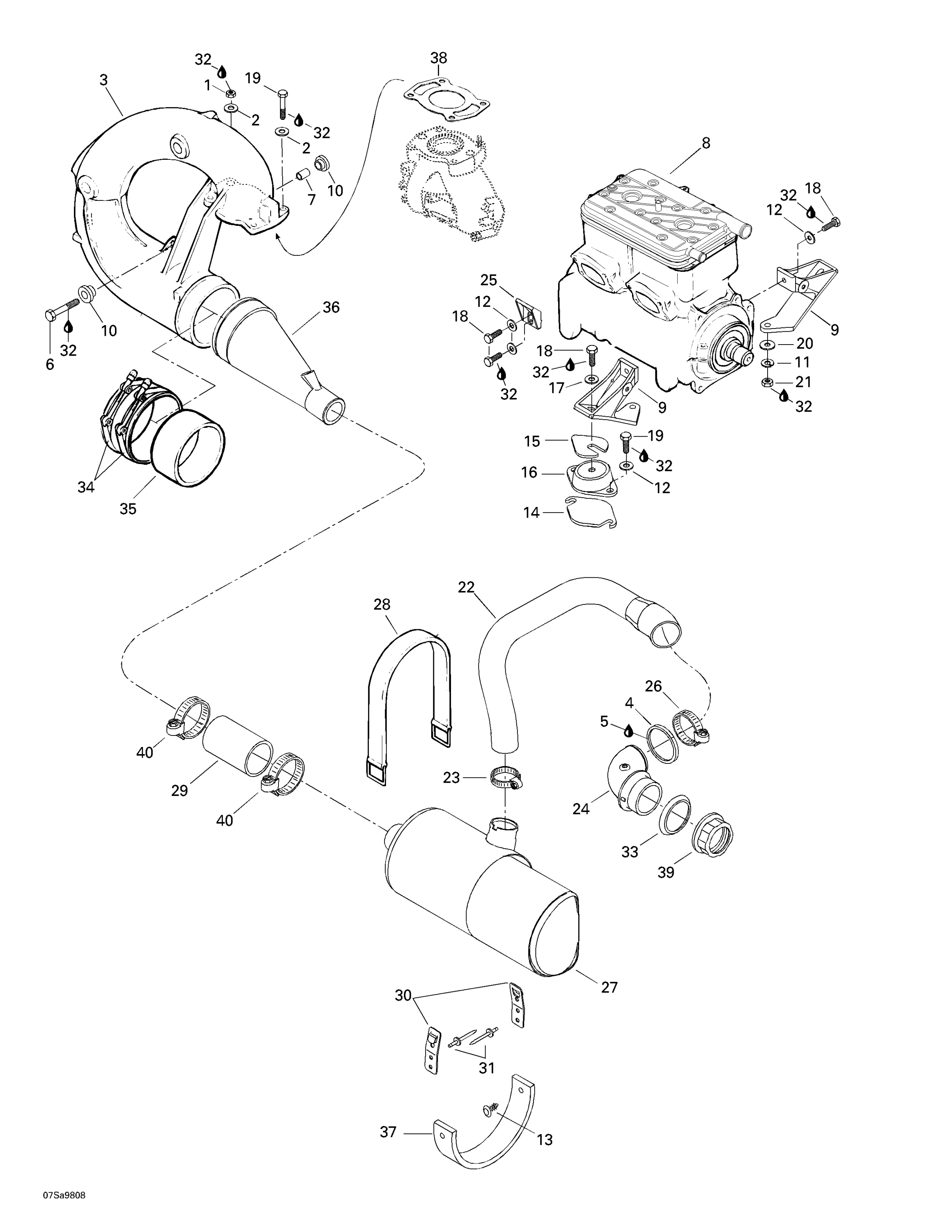 Схема узла: Engine Support And Muffler