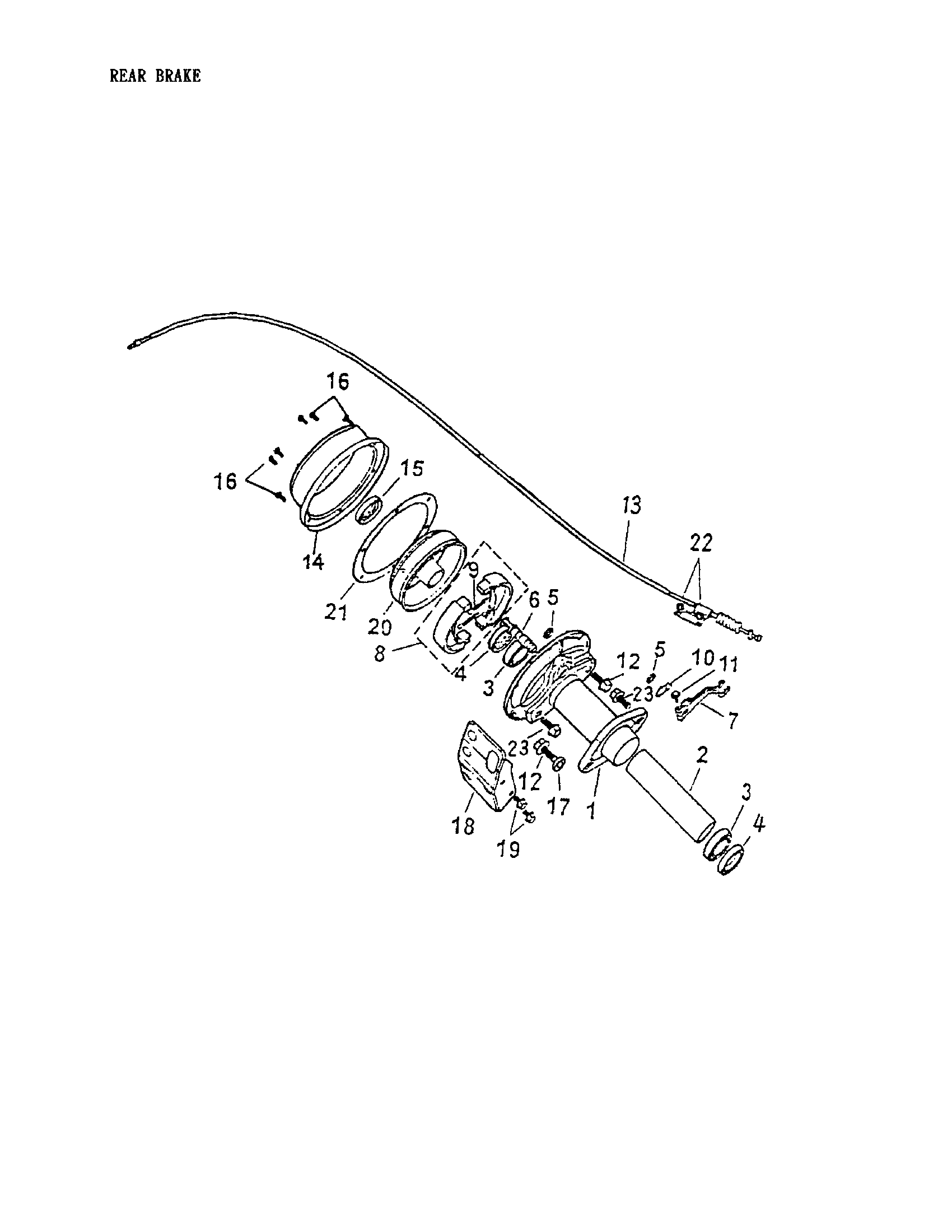 Схема узла: Rear Brake 170-20