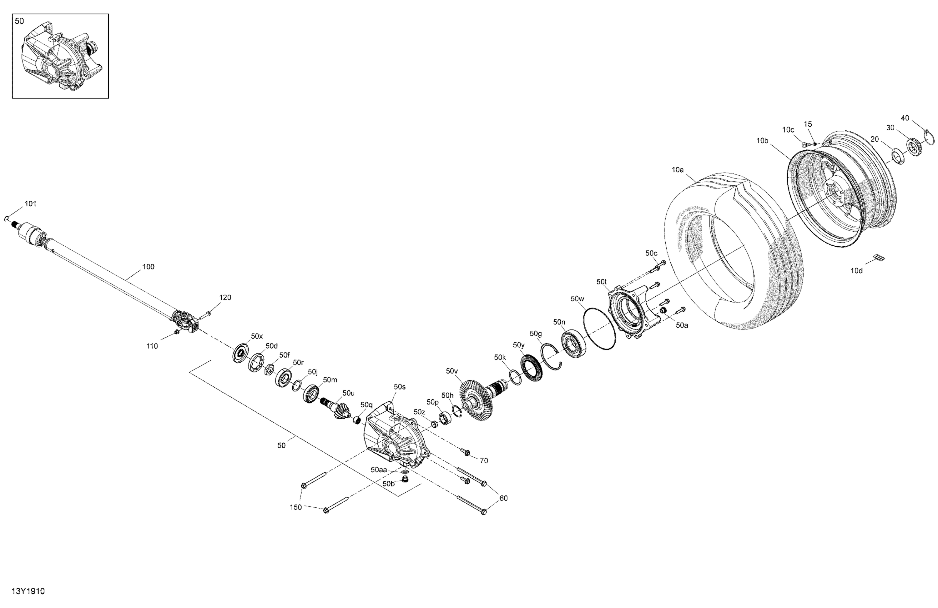 Drive System, Rear Drive Shaft & Final Drive + Wheel + Tire