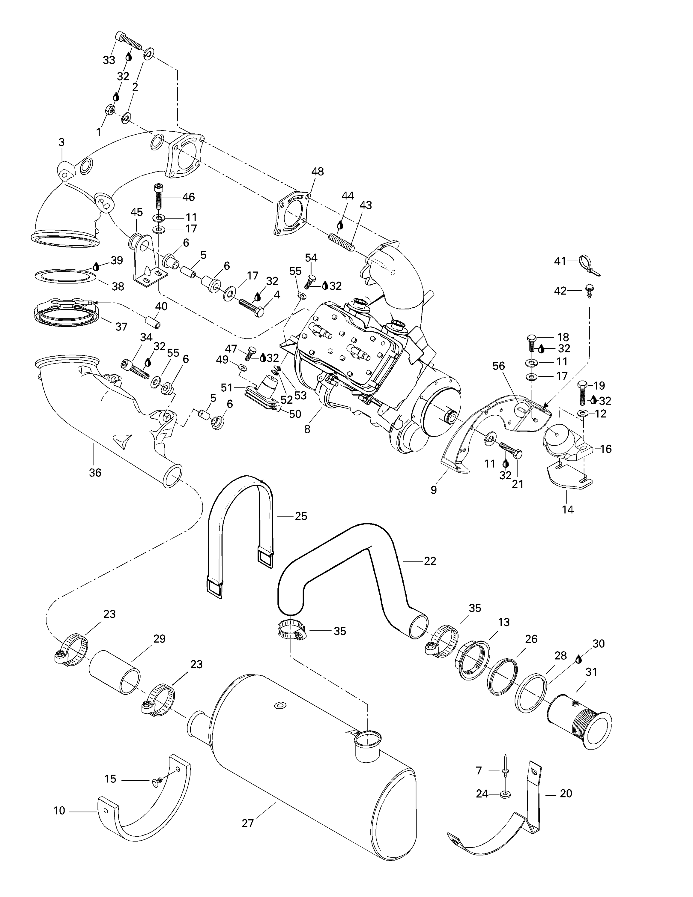 Engine Support And Muffler