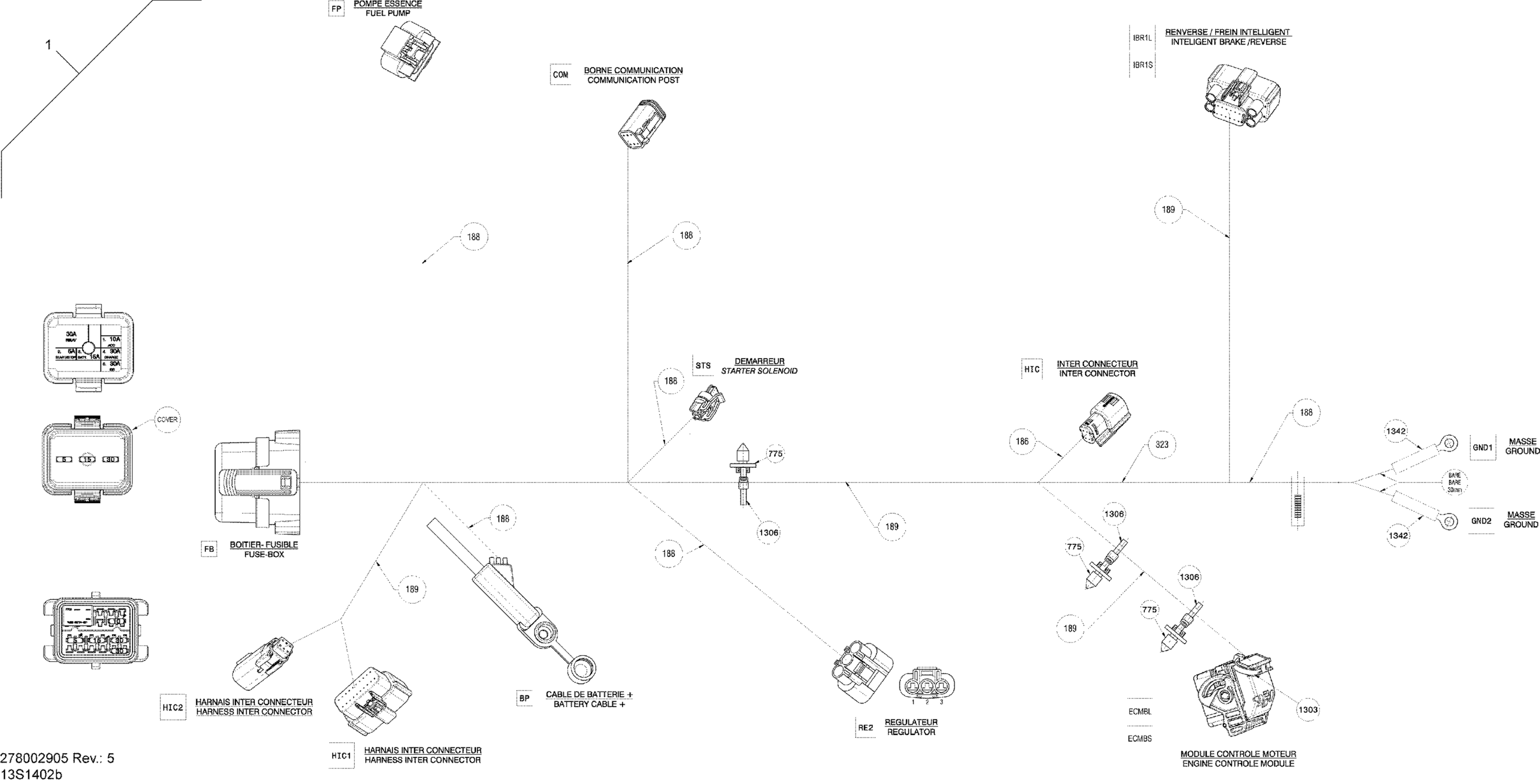 Схема узла: Electrical Harness Main - iBR_13S1402b
