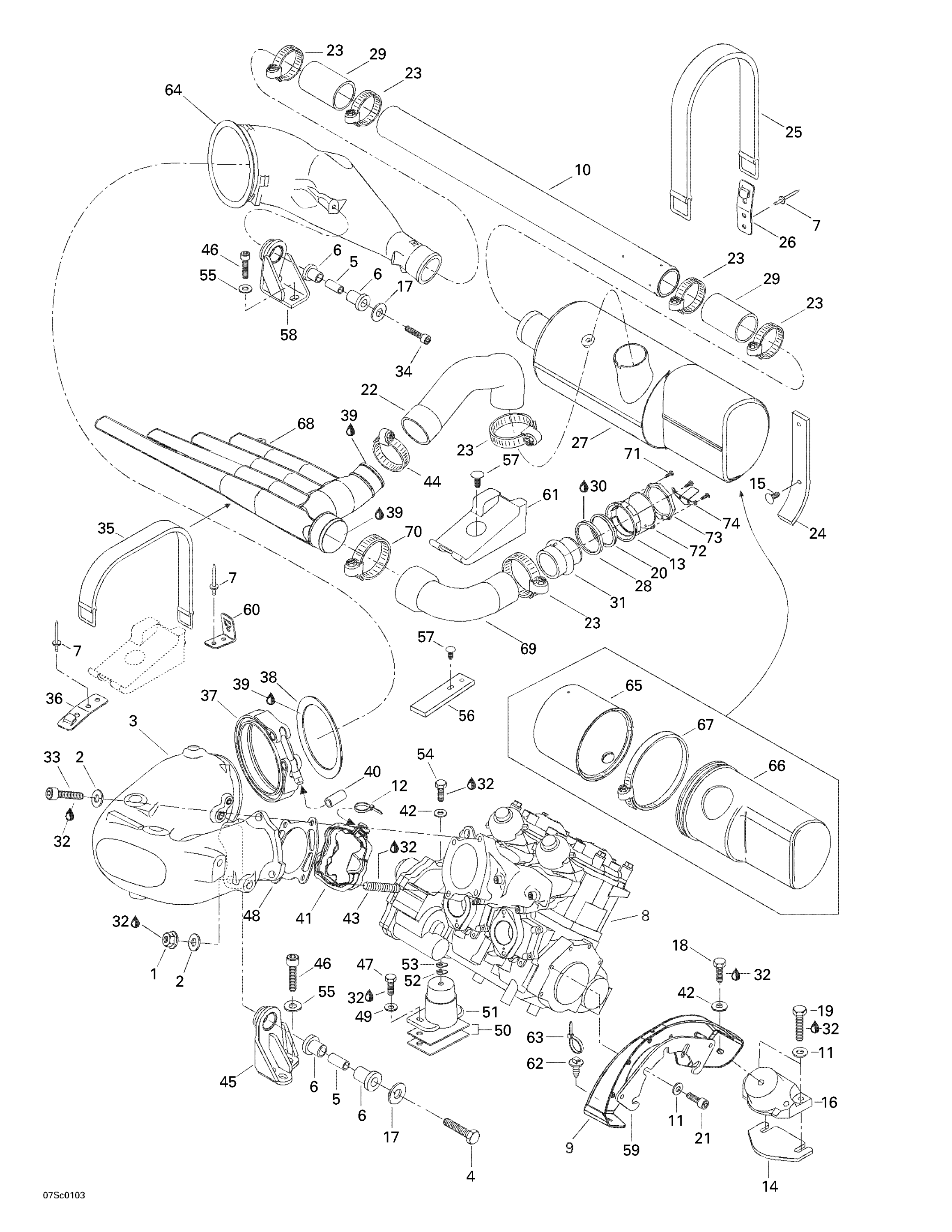 Схема узла: Engine Support And Muffler