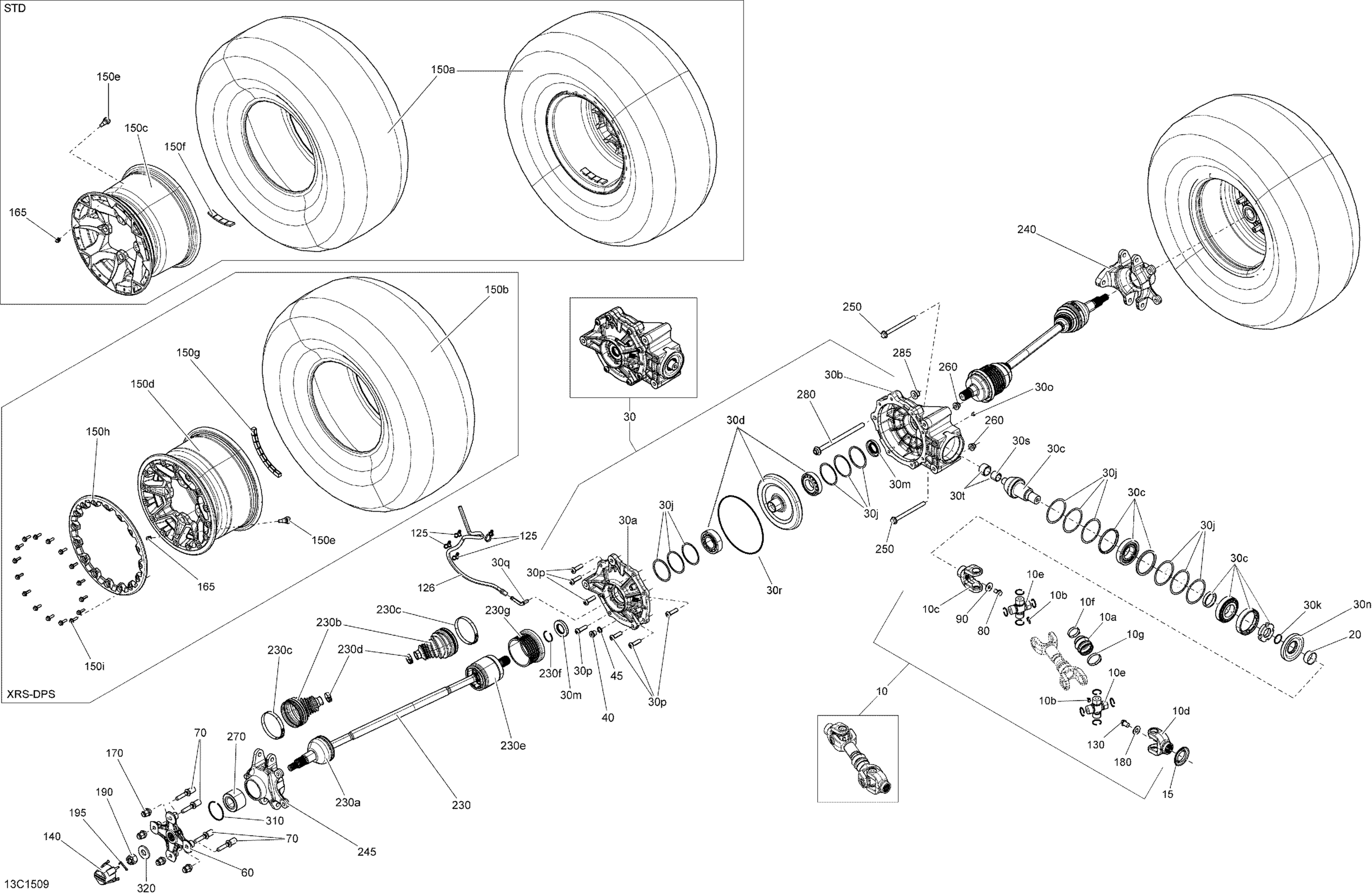 Схема узла: Drive System, Rear _13C1509