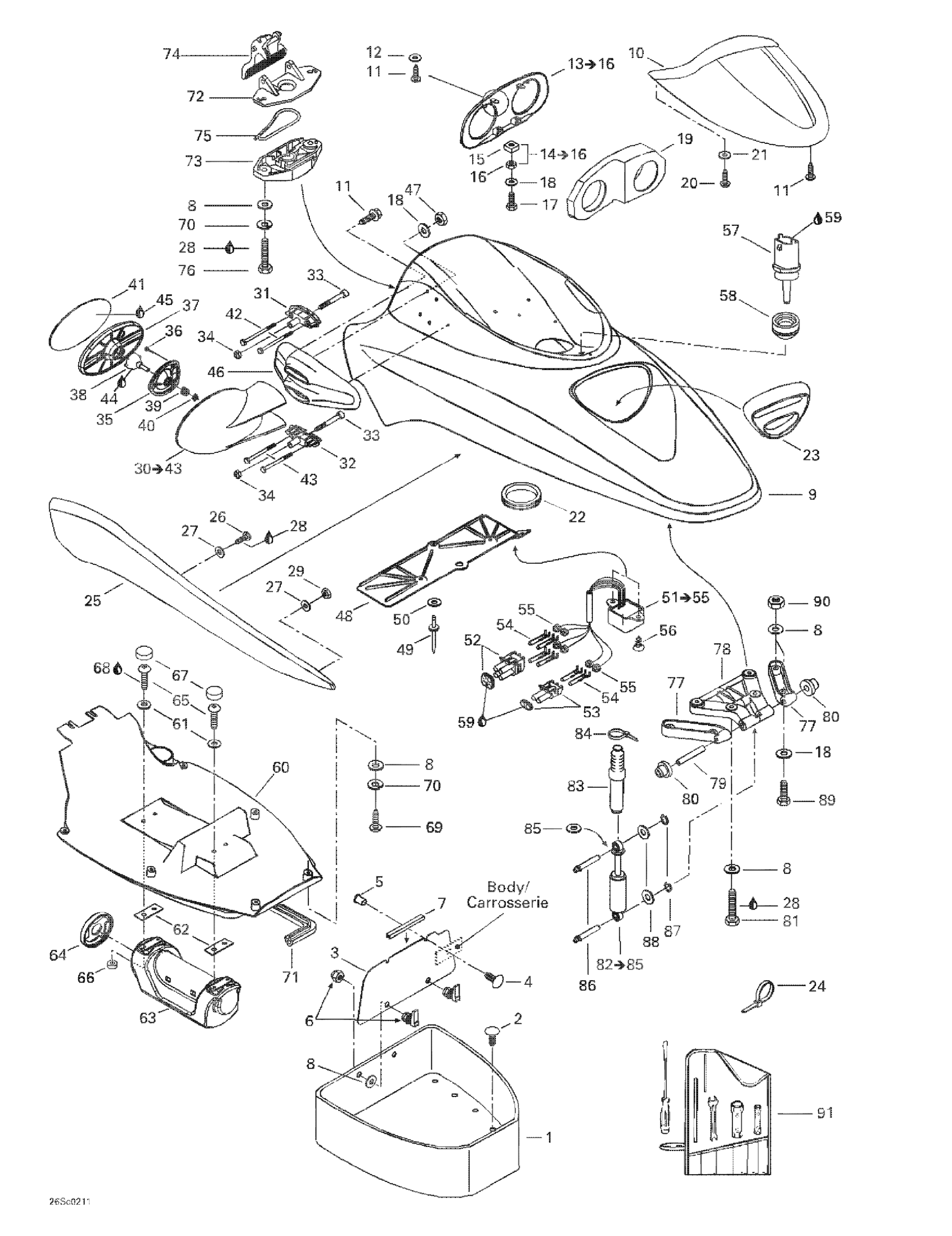 Схема узла: Front Storage Compartment