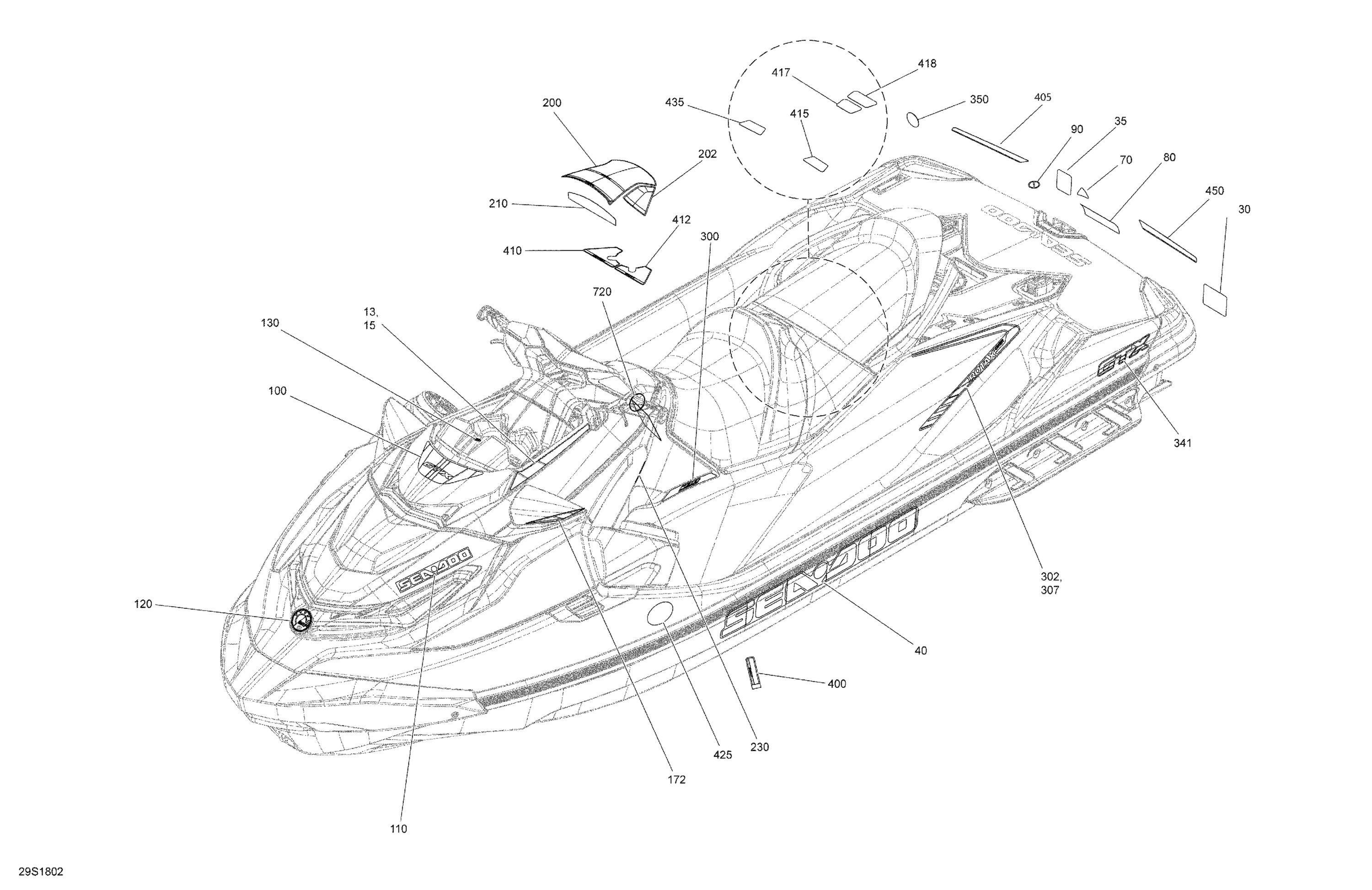 Схема узла: Decals - GTX Engine 1500 HO ACE Package STD