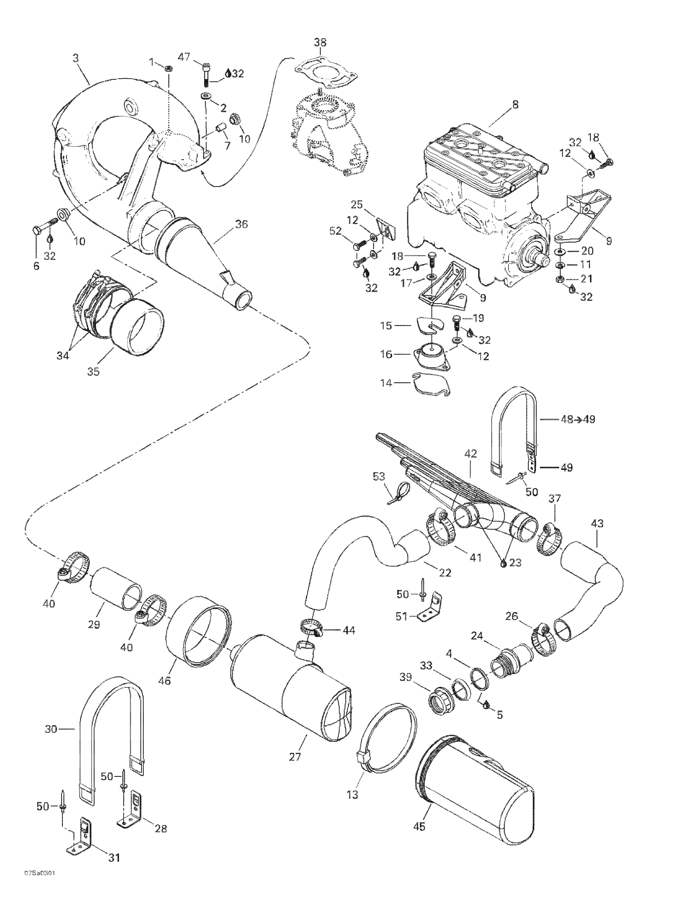 Схема узла: Engine Support And Muffler