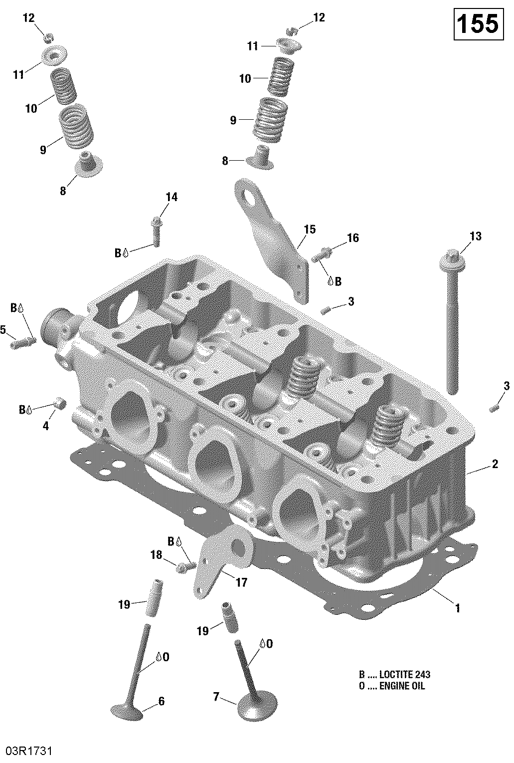 Cylinder Head - 130-155 Model Without Suspension