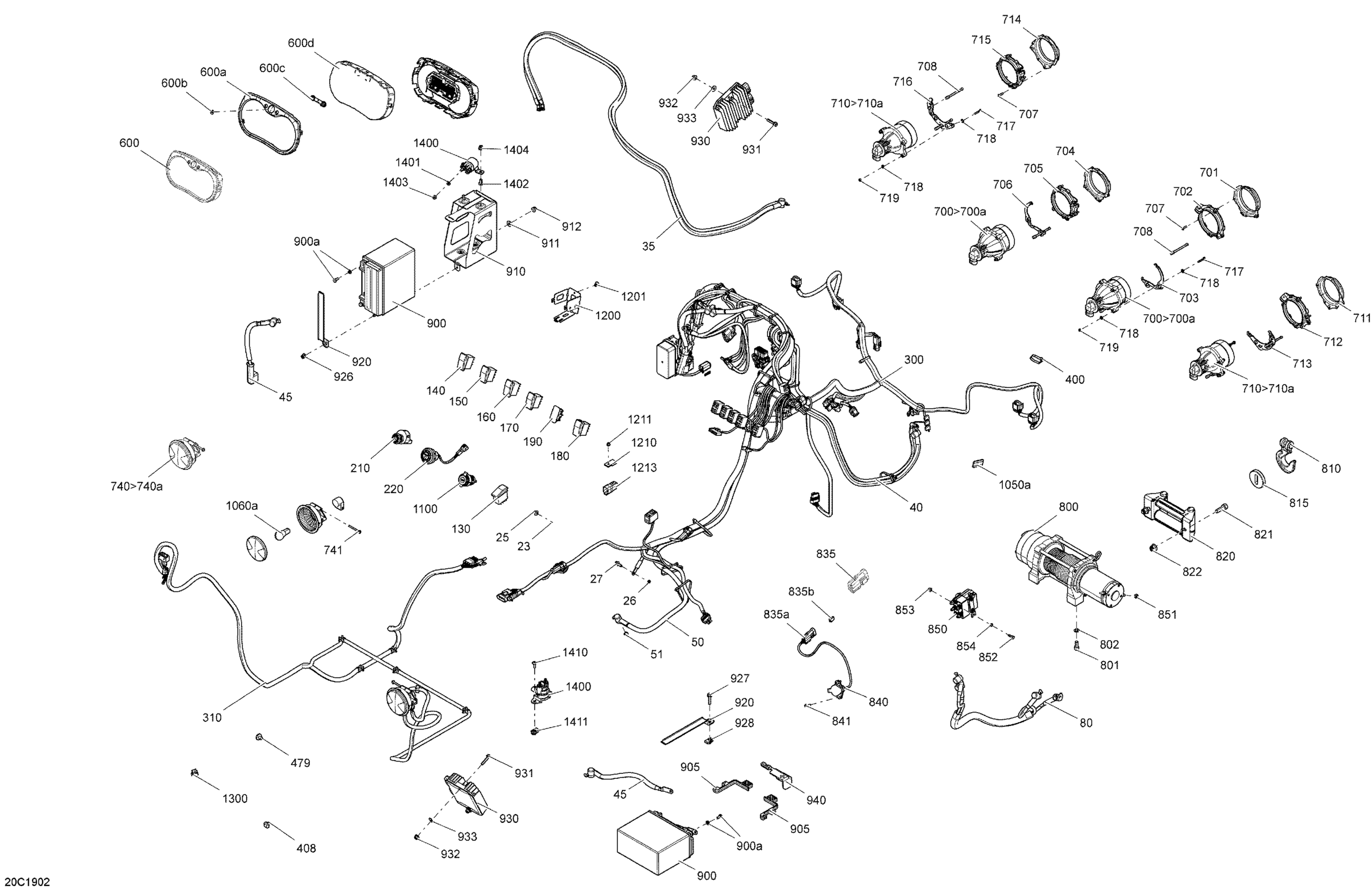 Схема узла: Electrical System Commander - All Models Except LTD