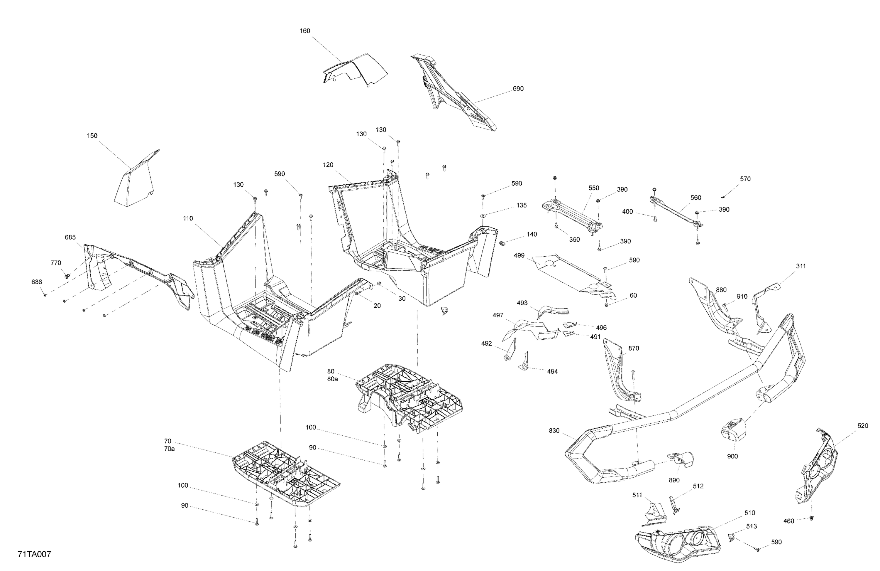 Схема узла: Body - Rear Section