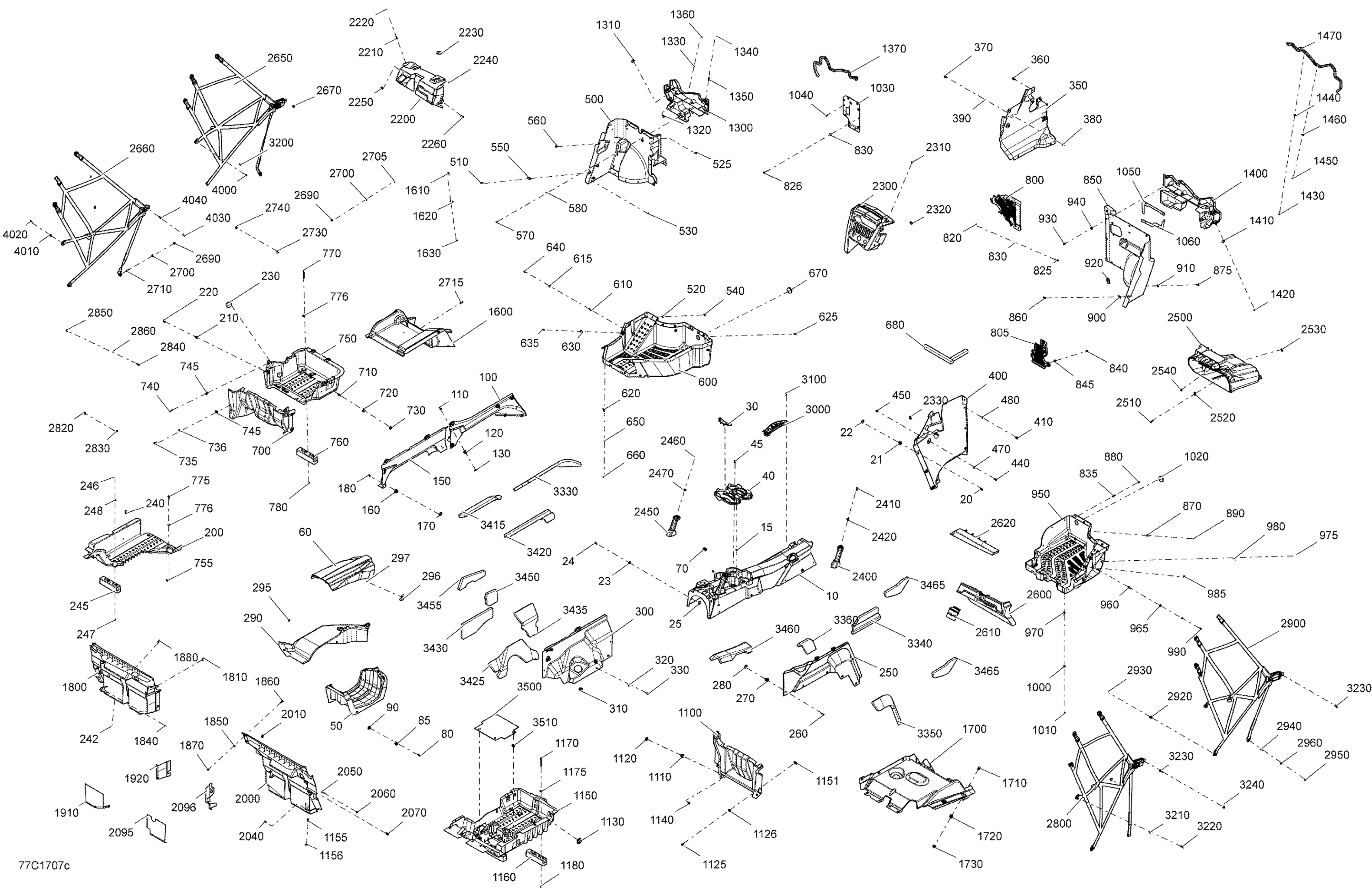 Схема узла: Cab Interior - Except Package XMR