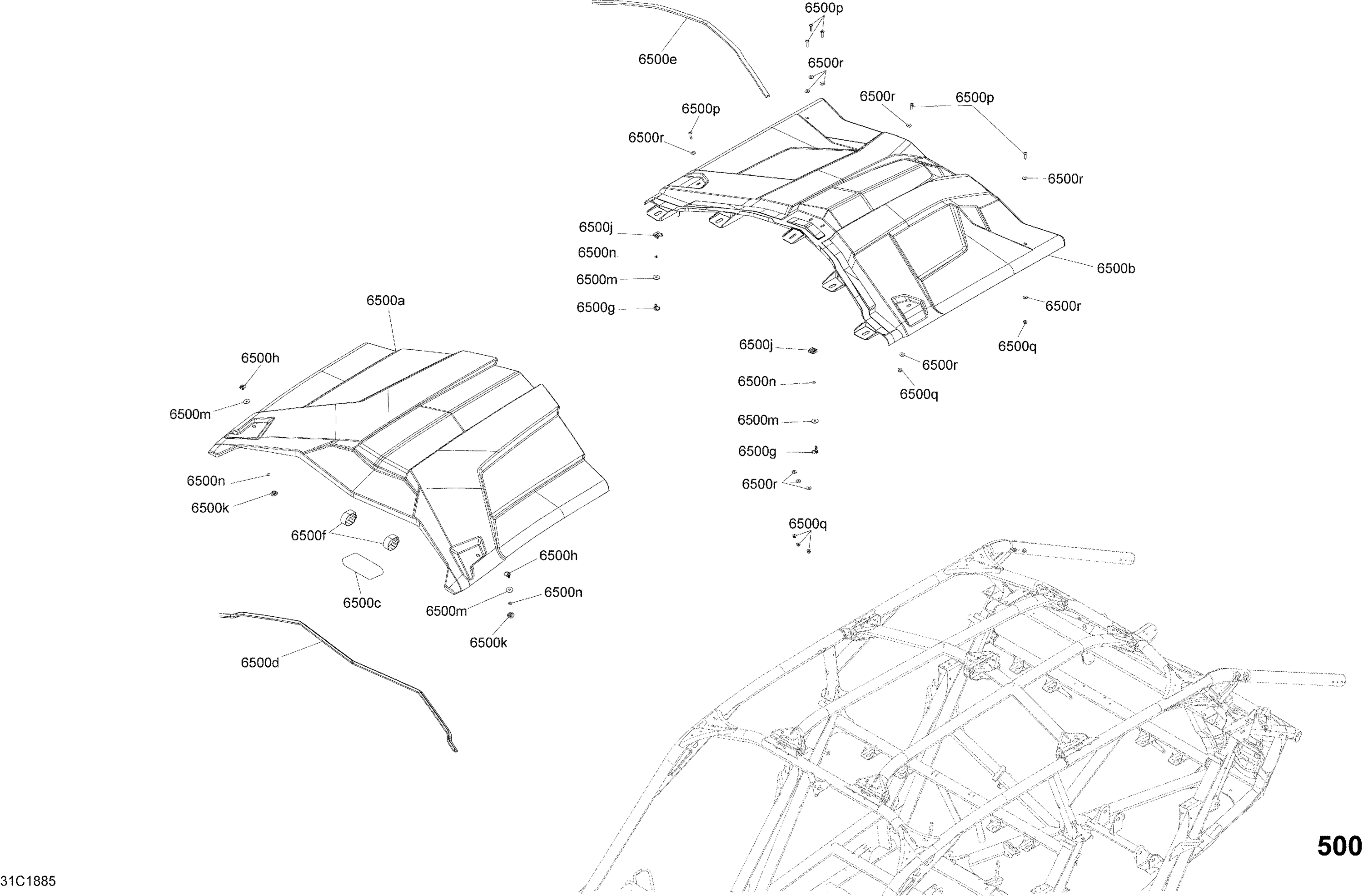 Body Roof Part Maverick X3 MAX Timeless Black Models - Package XRSDPS