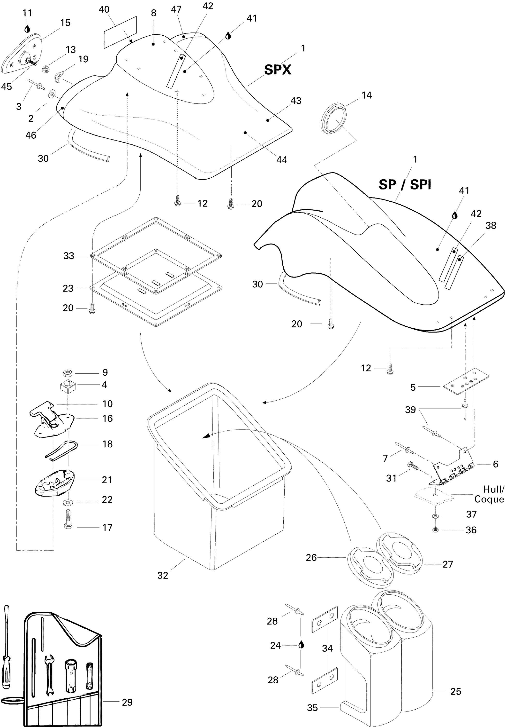 Схема узла: Front Storage Compartment SPI