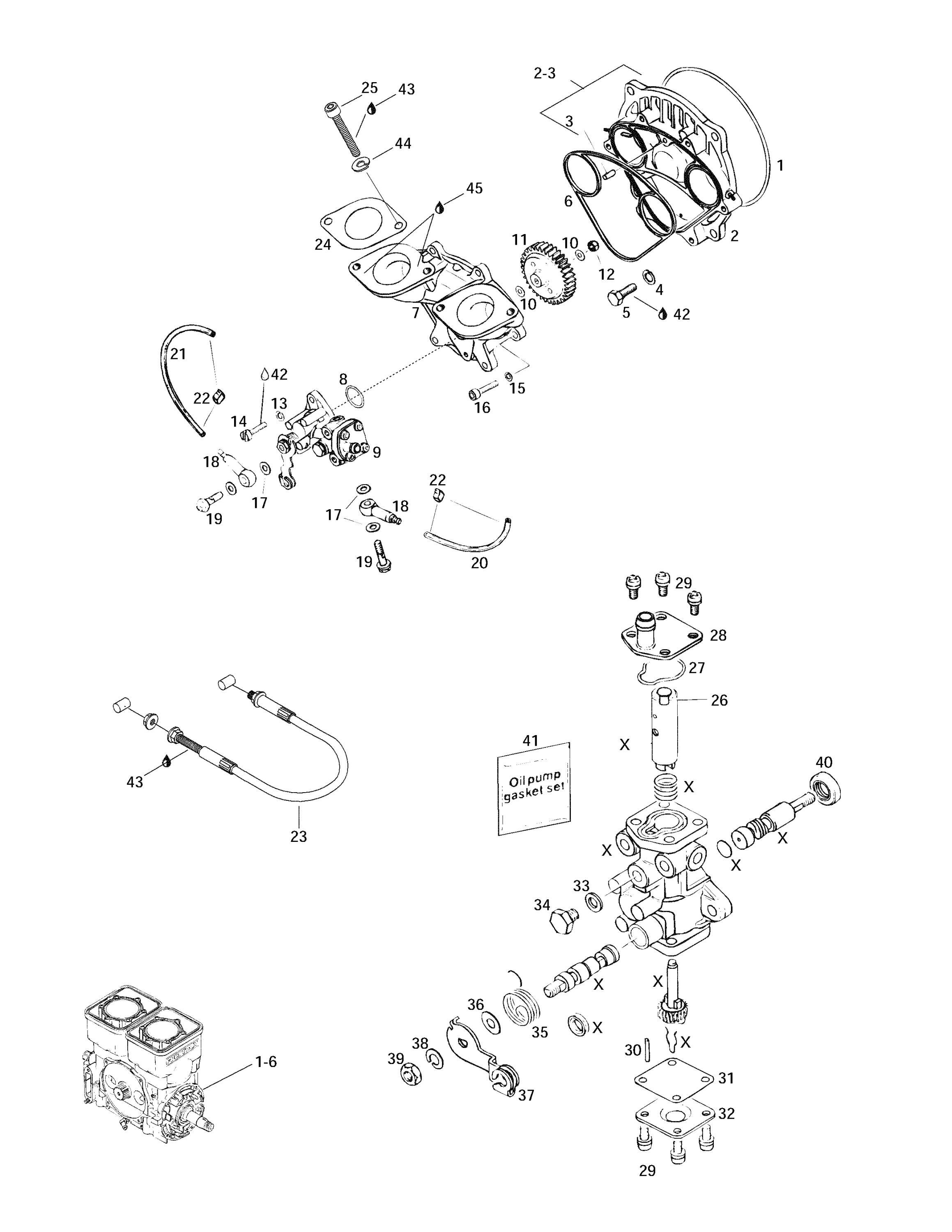 Oil Injection System, Oil Pump, Rotary Valve