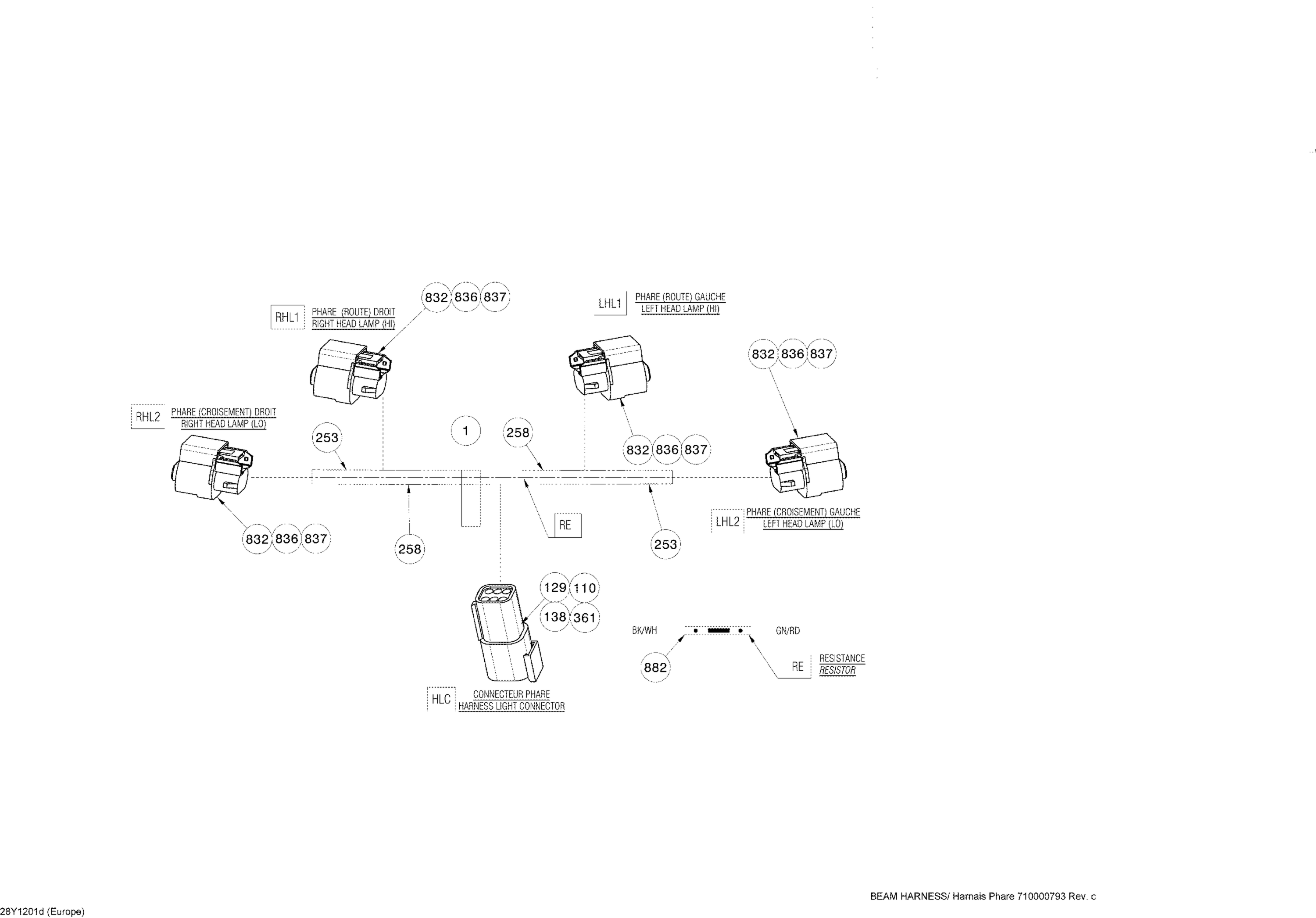 Схема узла: Electrical Harness Beam ()