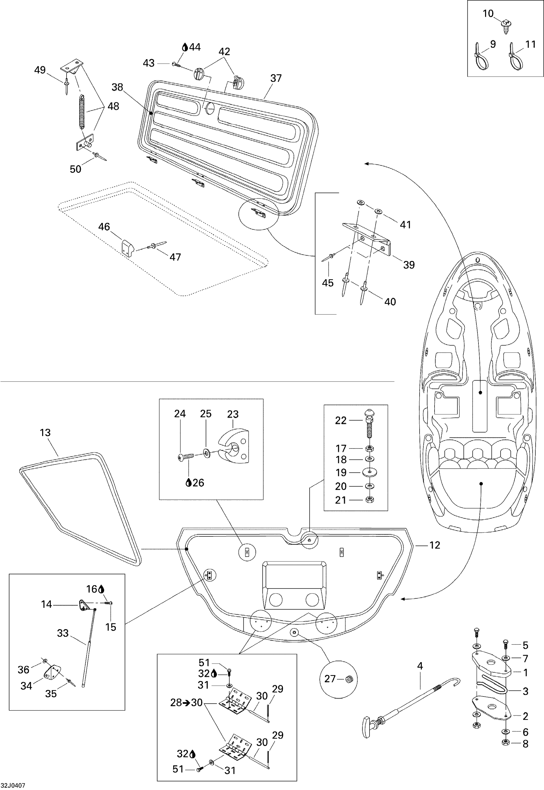 Схема узла: Engine Compartment And Central Cover