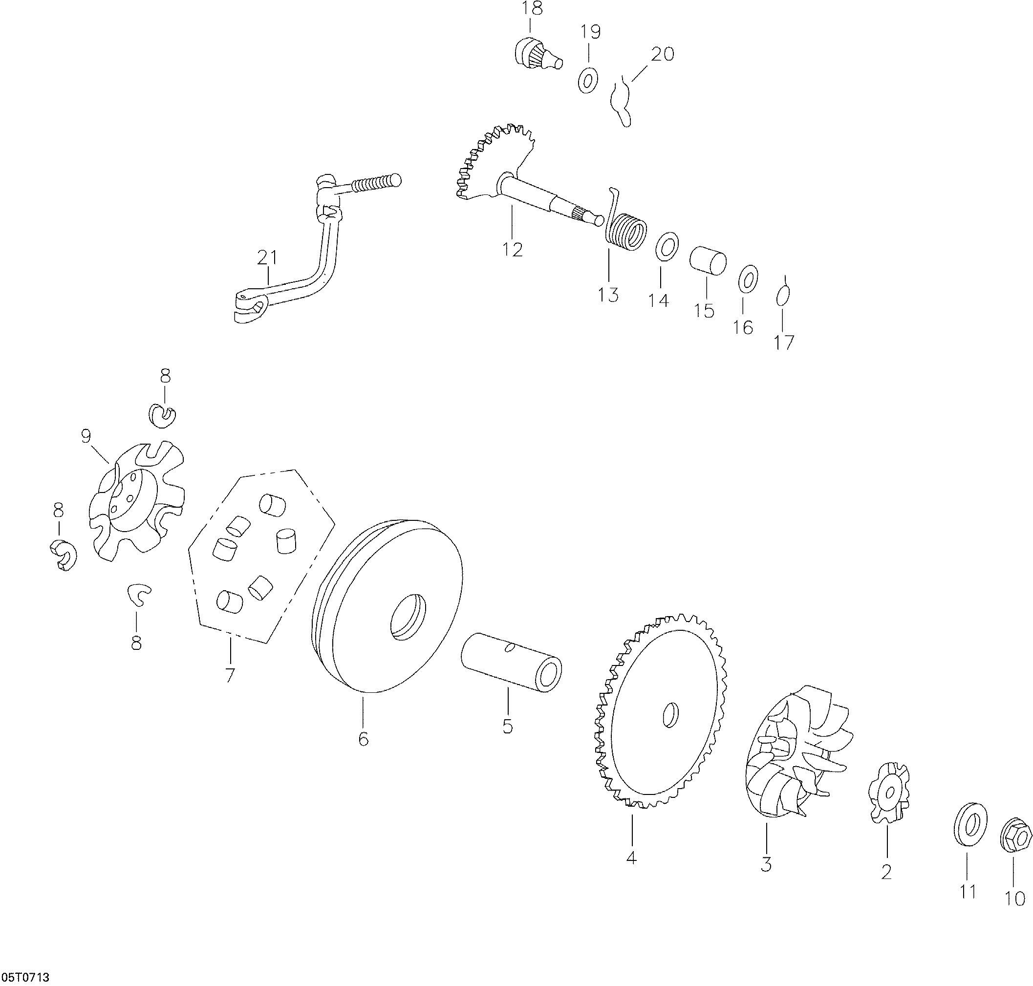 Drive Pulley, Kick Start
