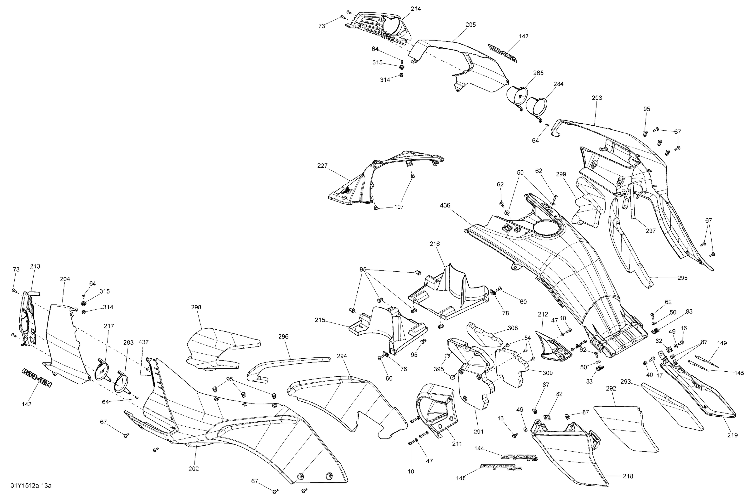 Схема узла: Body And Accessories Fairing_31Y1512a