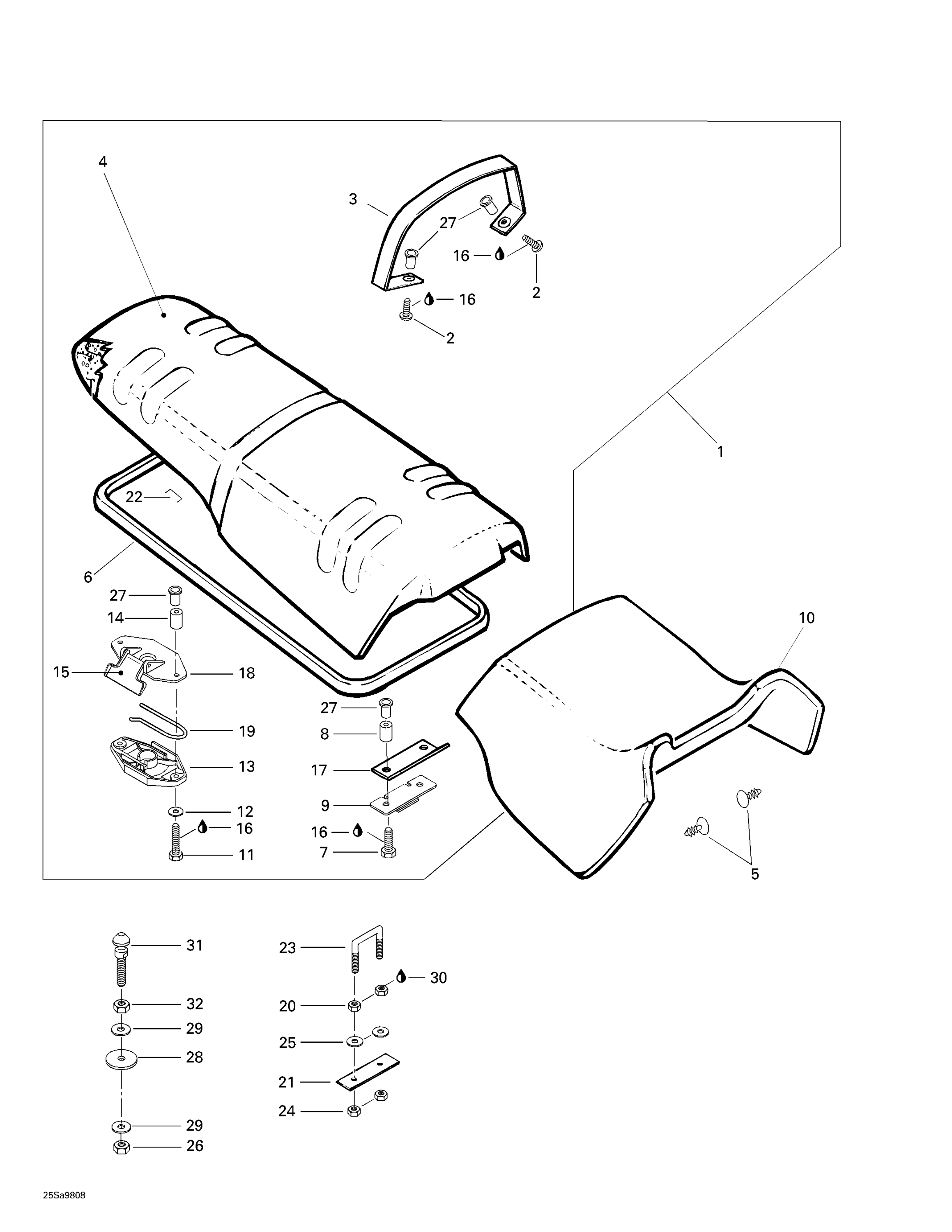 Схема узла: Seat And Engine Cover