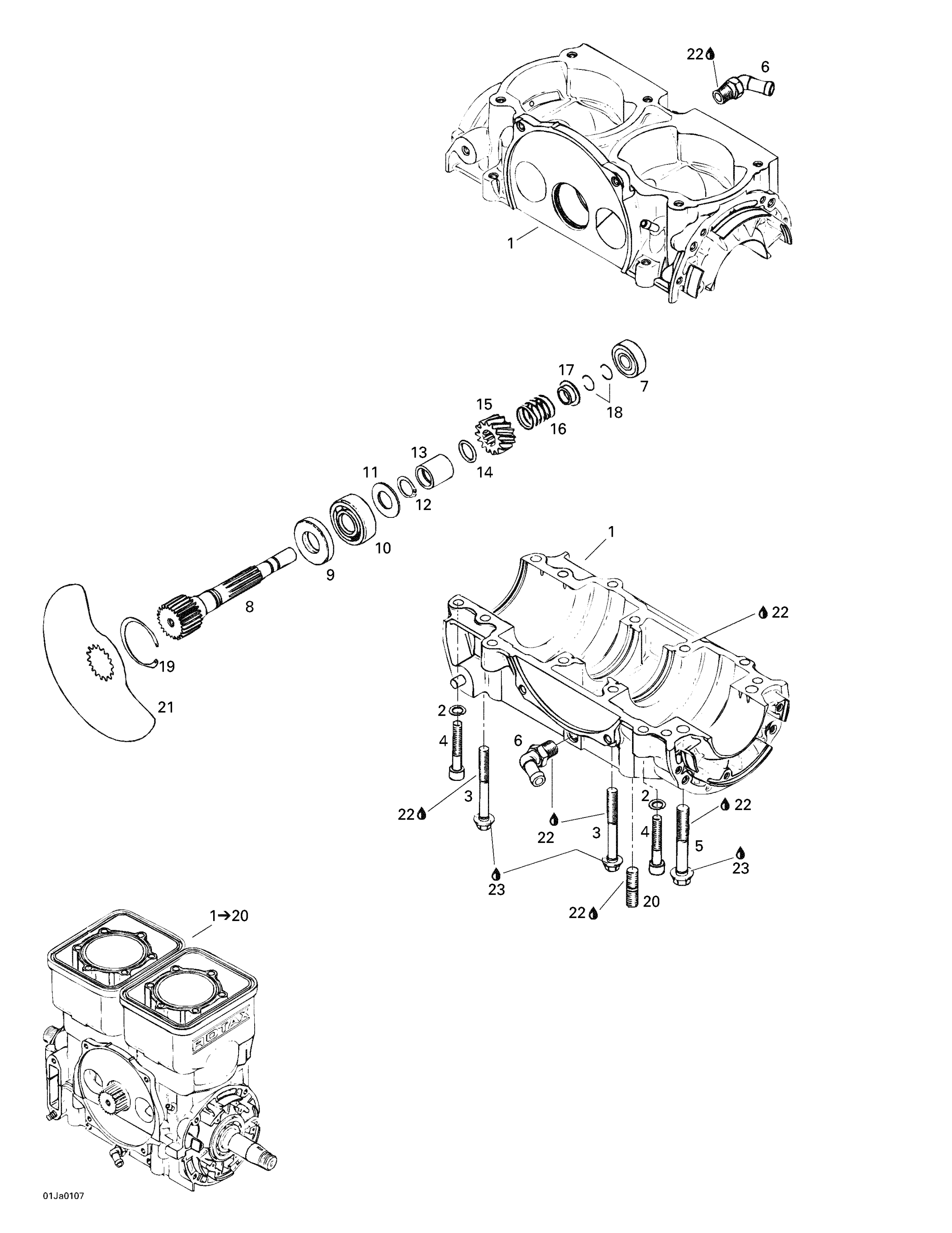 Crankcase, Rotary Valve
