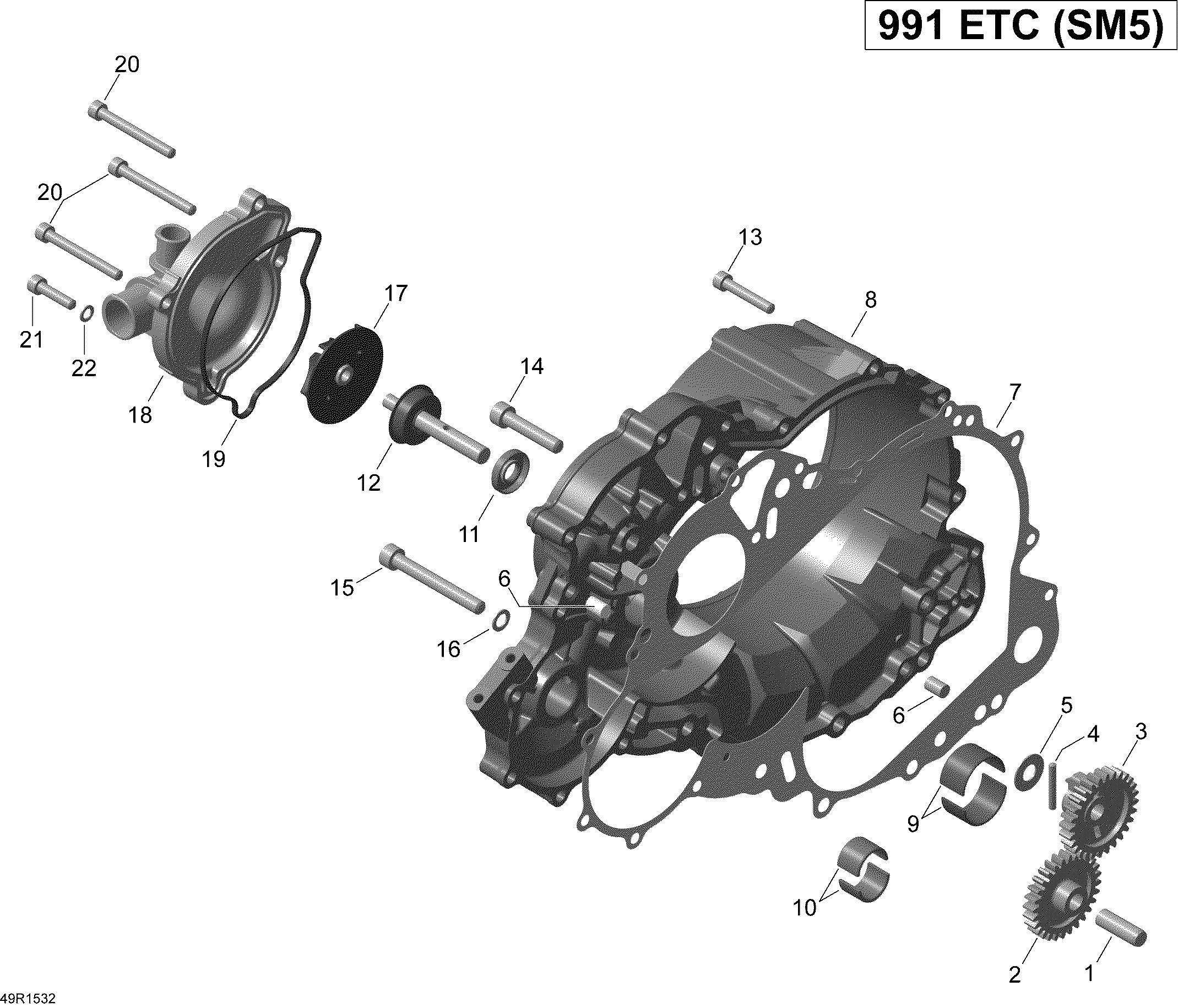 Схема узла: Clutch Cover And Water Pump _49R1532