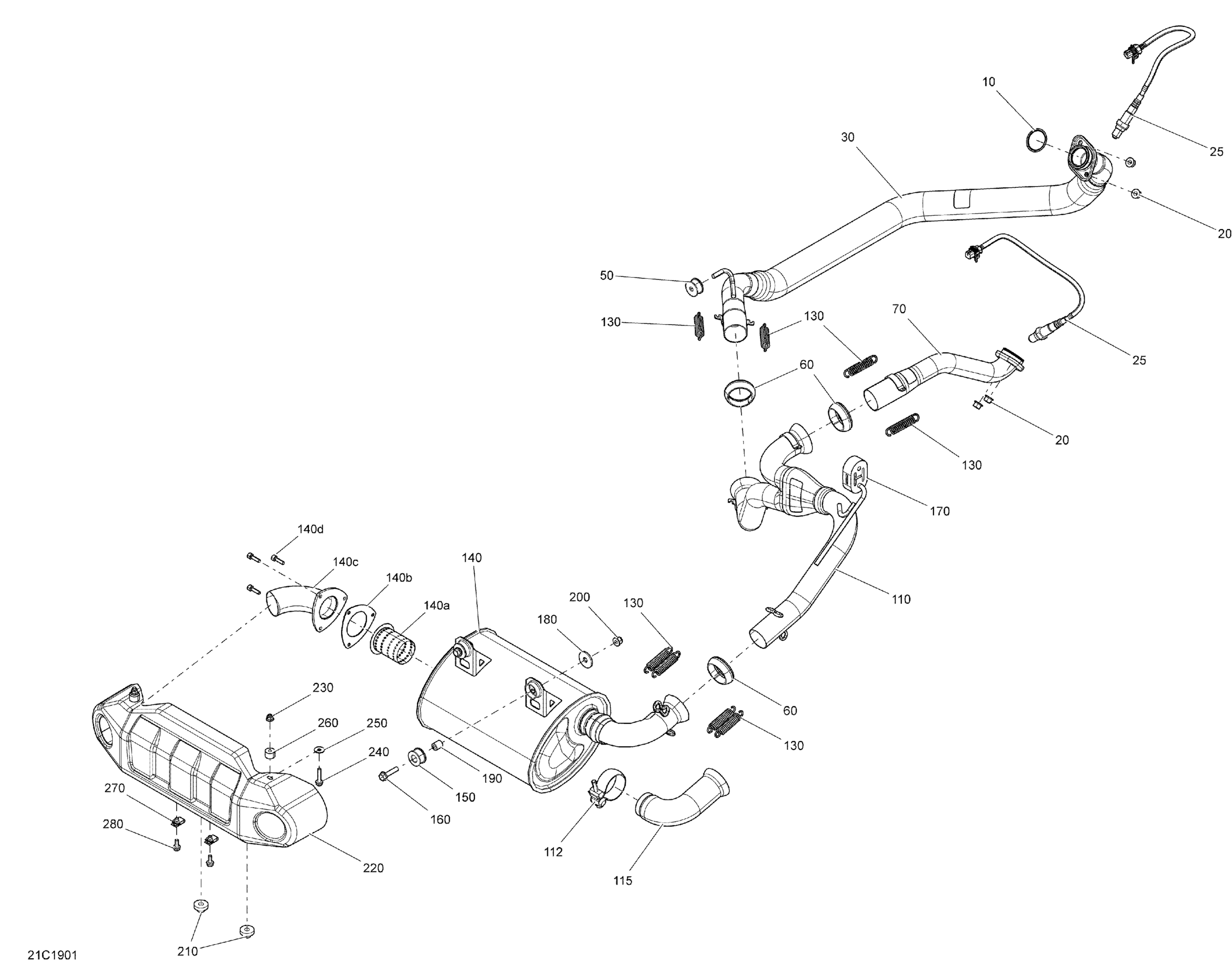 Схема узла: Exhaust - 1000R EFI