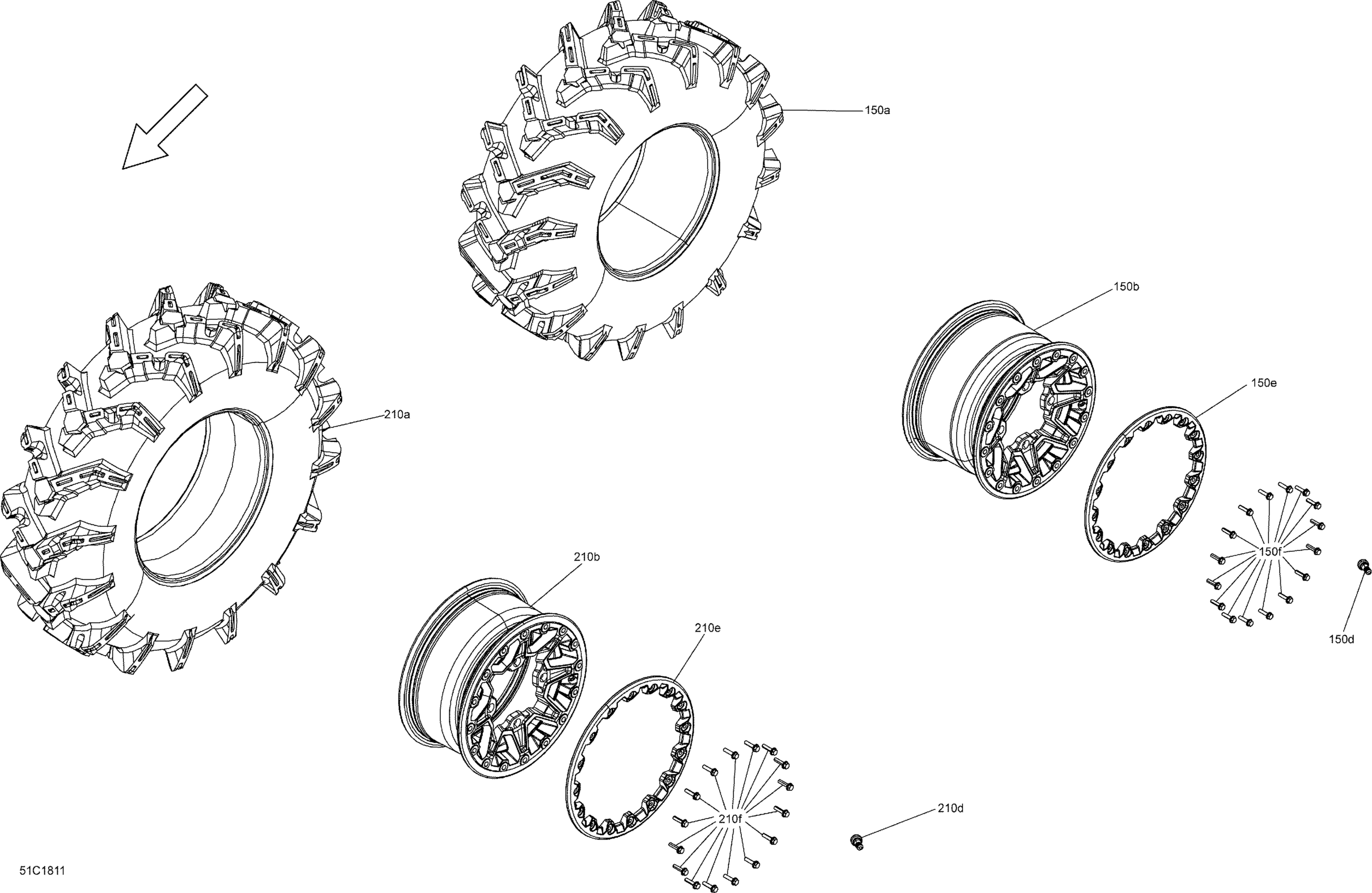 Wheels and Tires - Front and Rear - Package XMR
