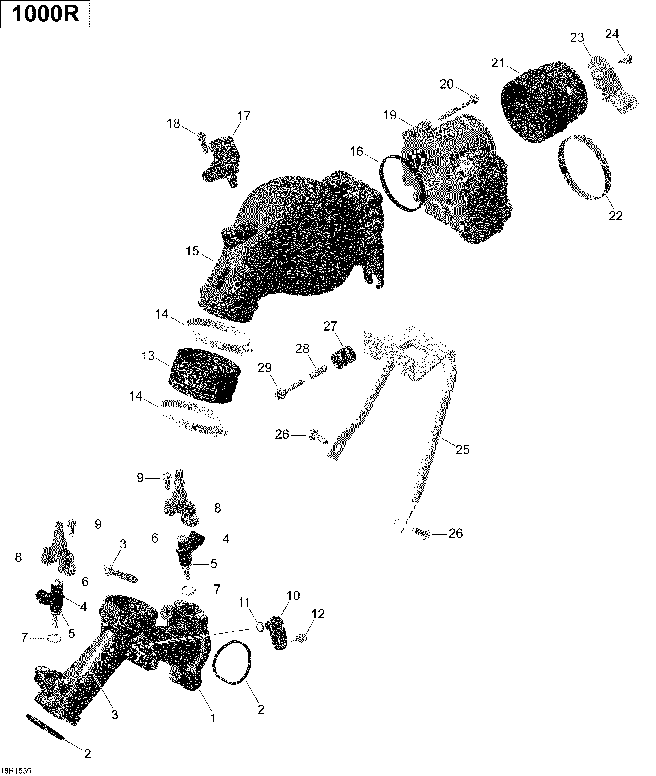Схема узла: Air Intake Manifold And Throttle Body Turbo _18R1536