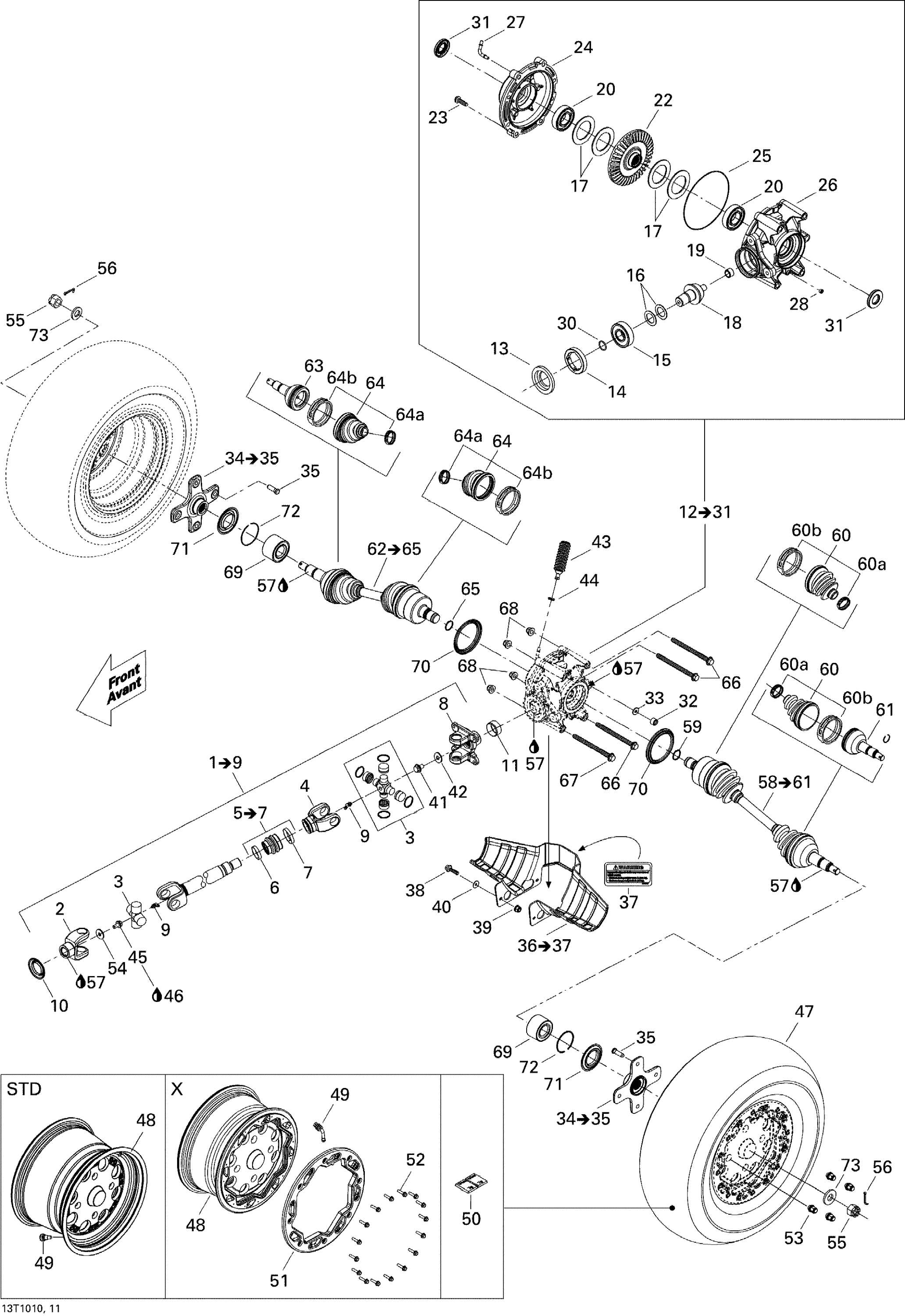 Drive System, Rear 500 EFI