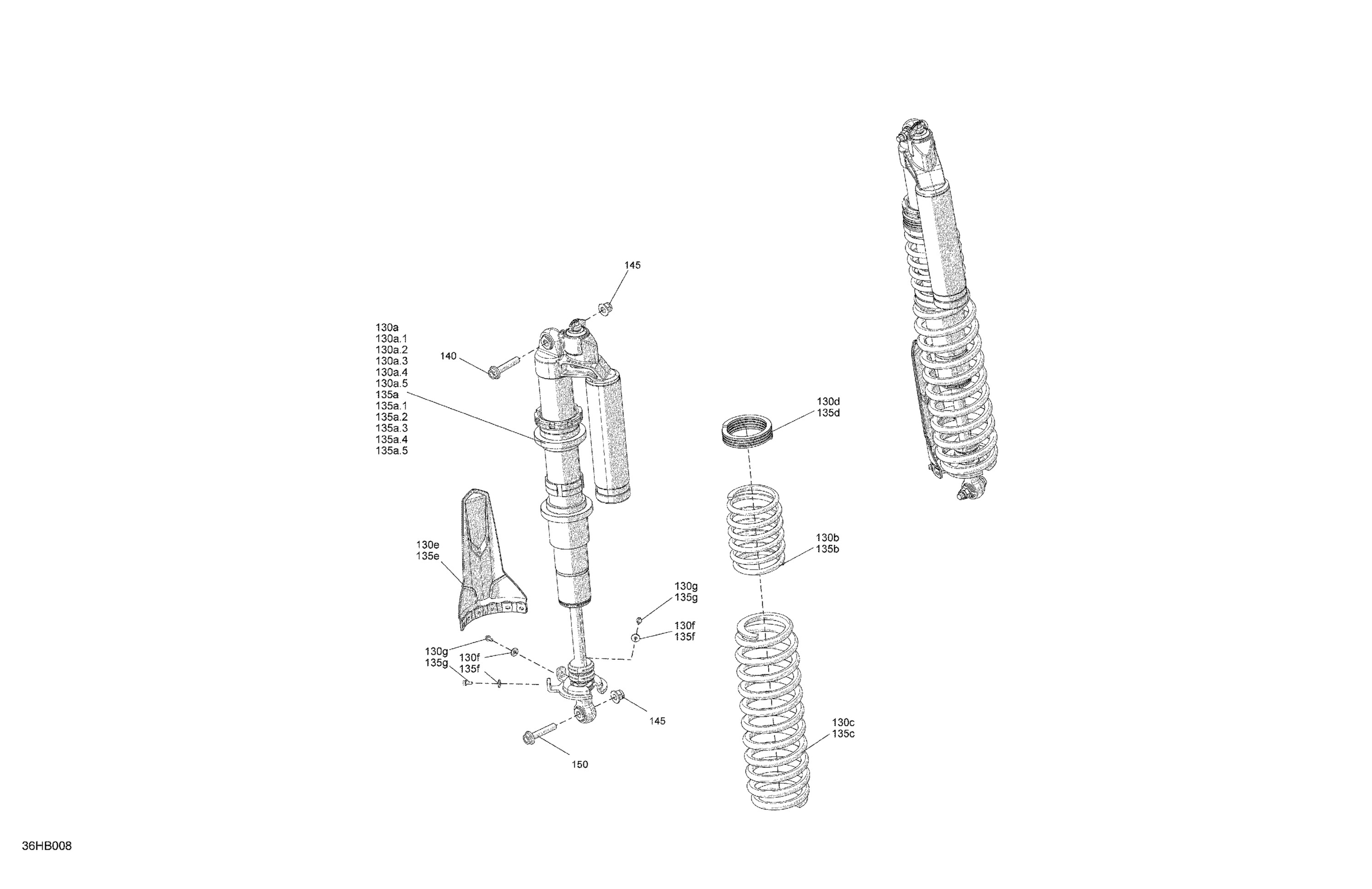 Схема узла: Suspension - Rear Shocks
