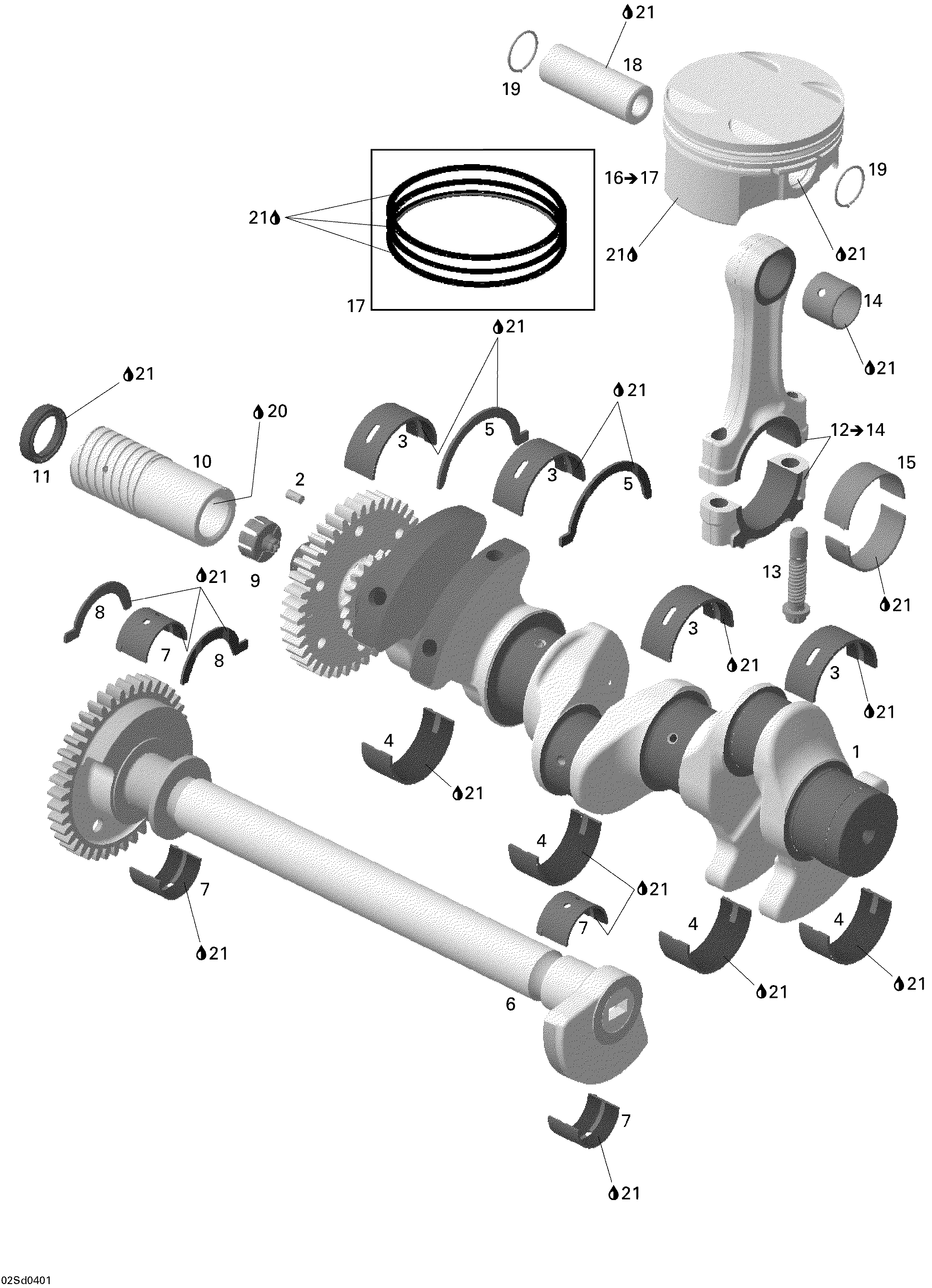 Crankshaft, Pistons And Balance Shaft