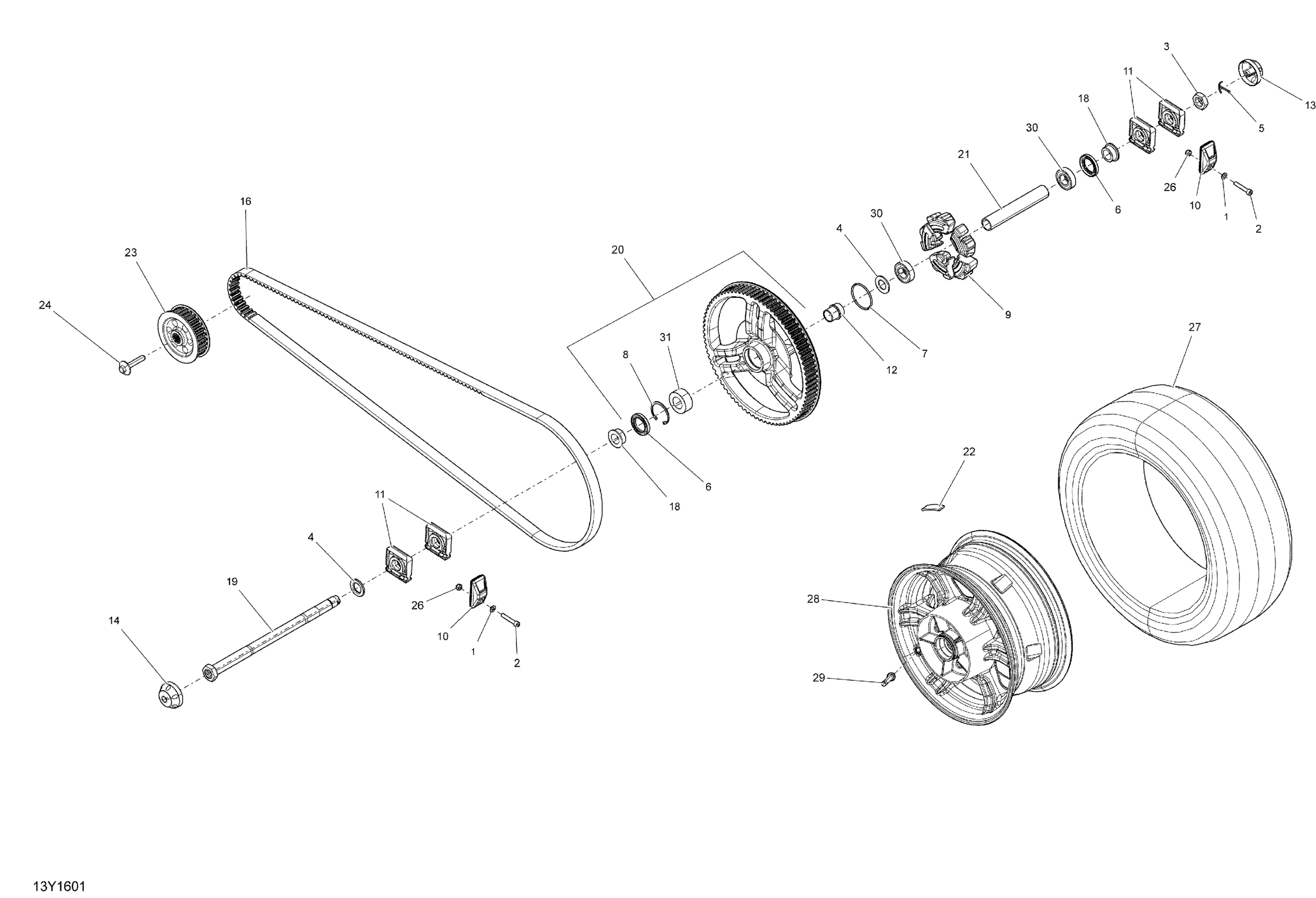Схема узла: Drive System, Rear