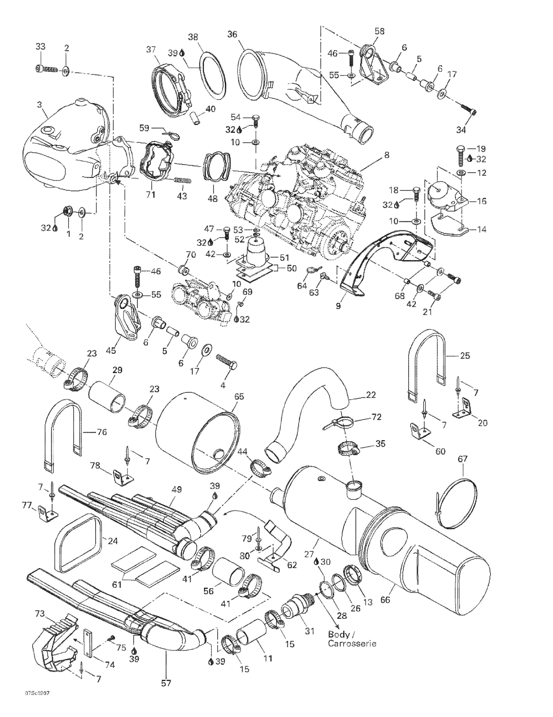 Схема узла: Engine Support And Muffler