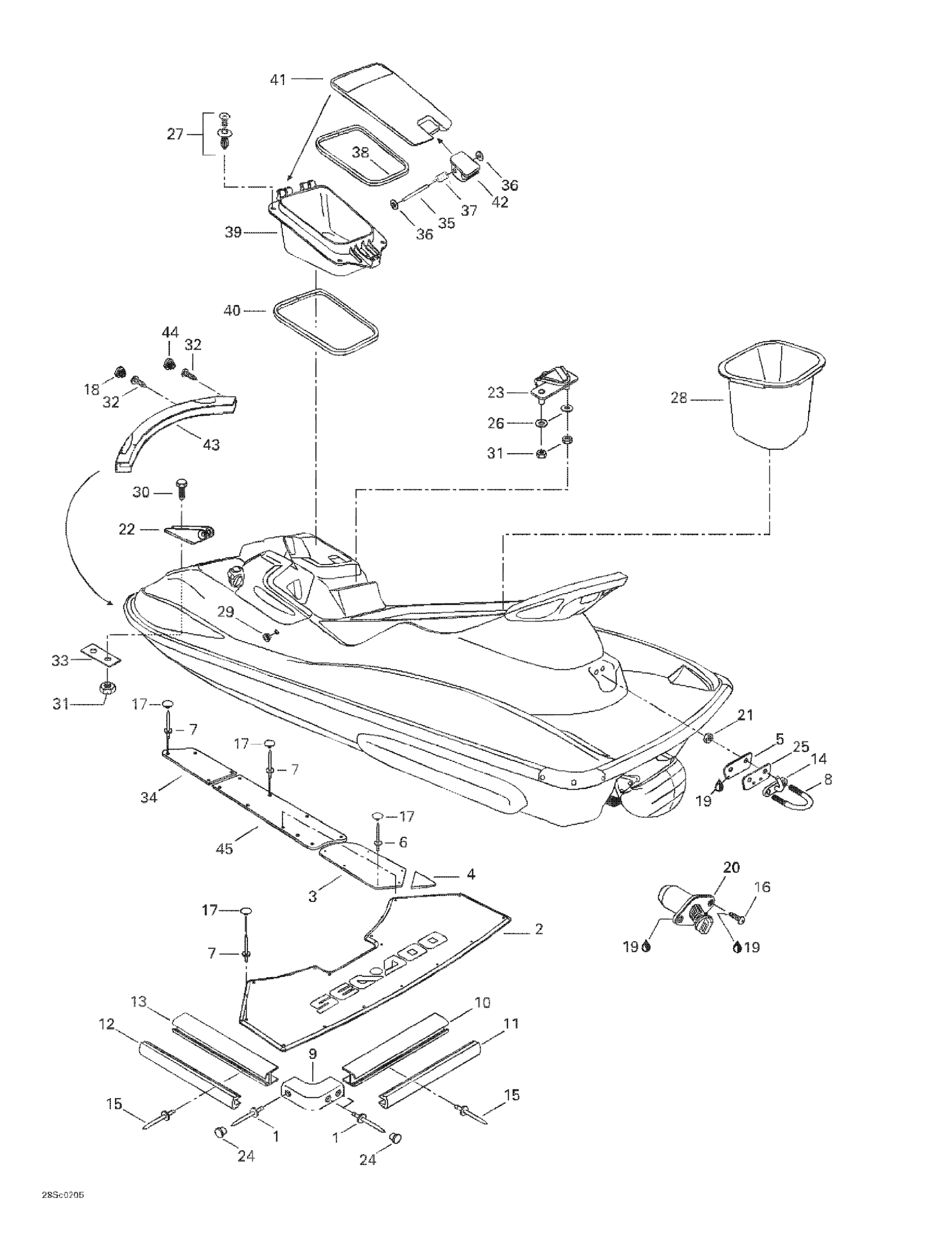 Схема узла: Body, Rear View
