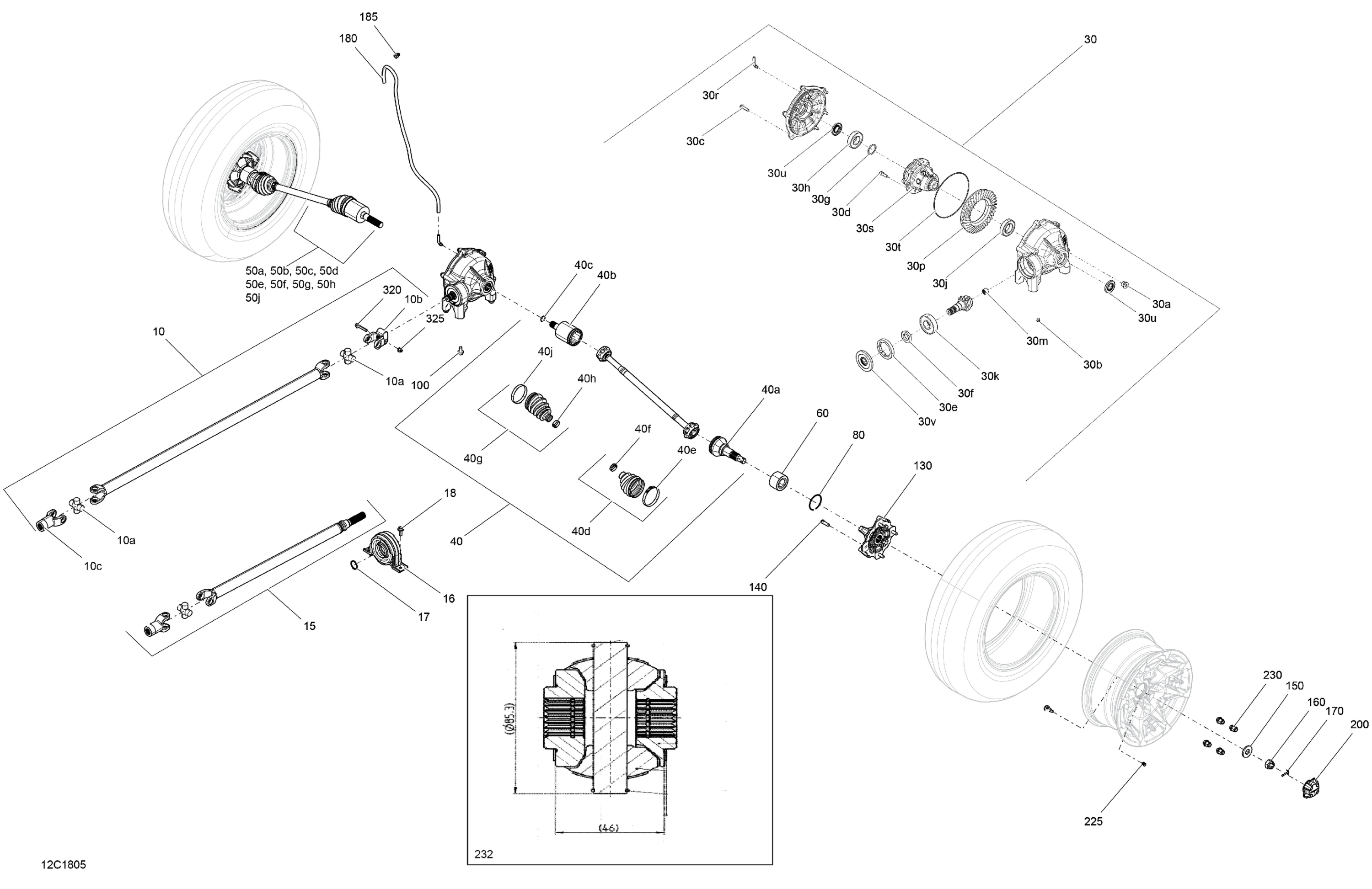 Схема узла: Front Drive - Defender - Package XTP
