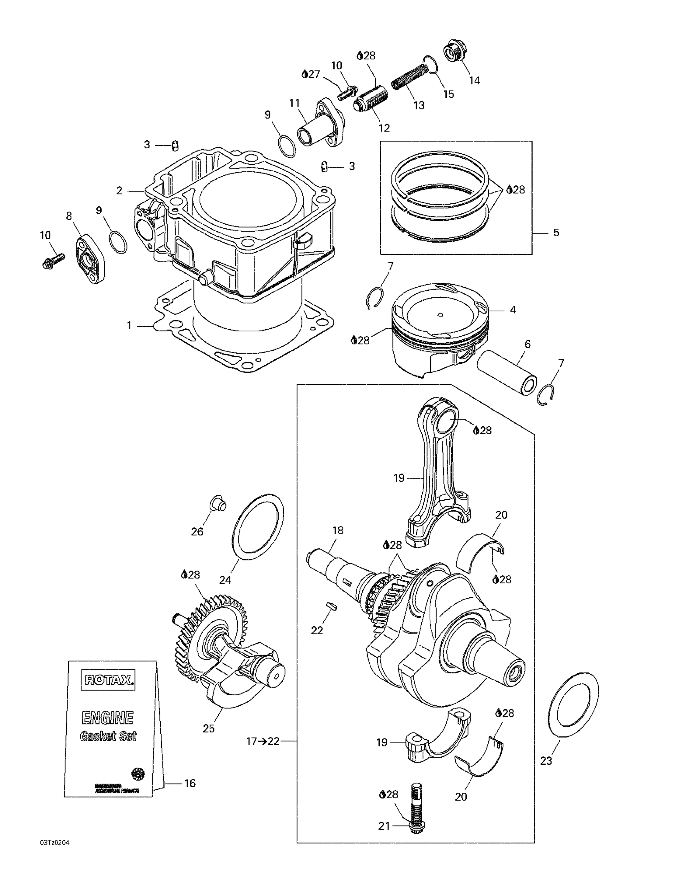 Схема узла: Crankshaft And Cylinder