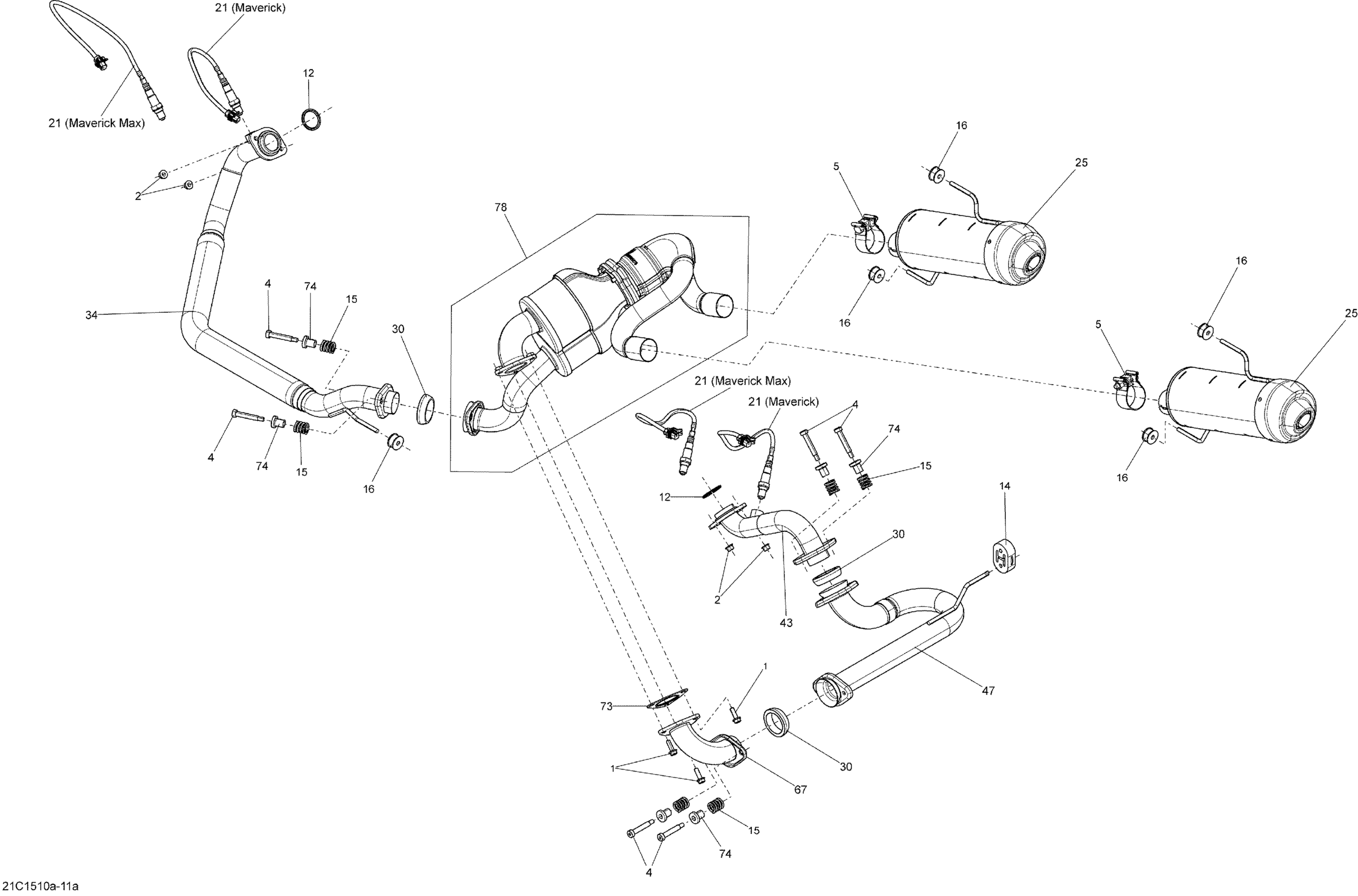 Схема узла: Exhaust System _21C1511a