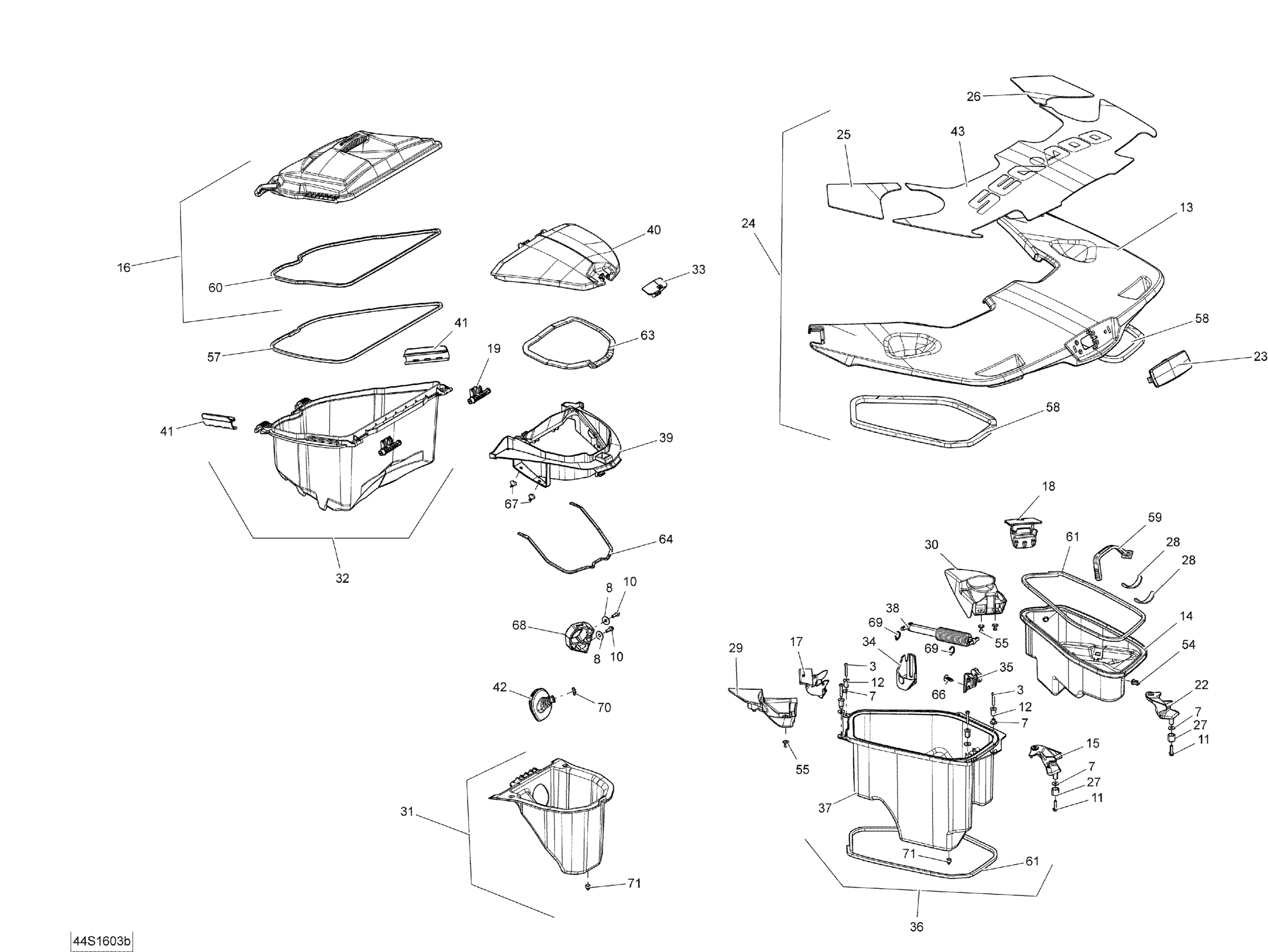 Схема узла: Storage Compartments - With Suspension