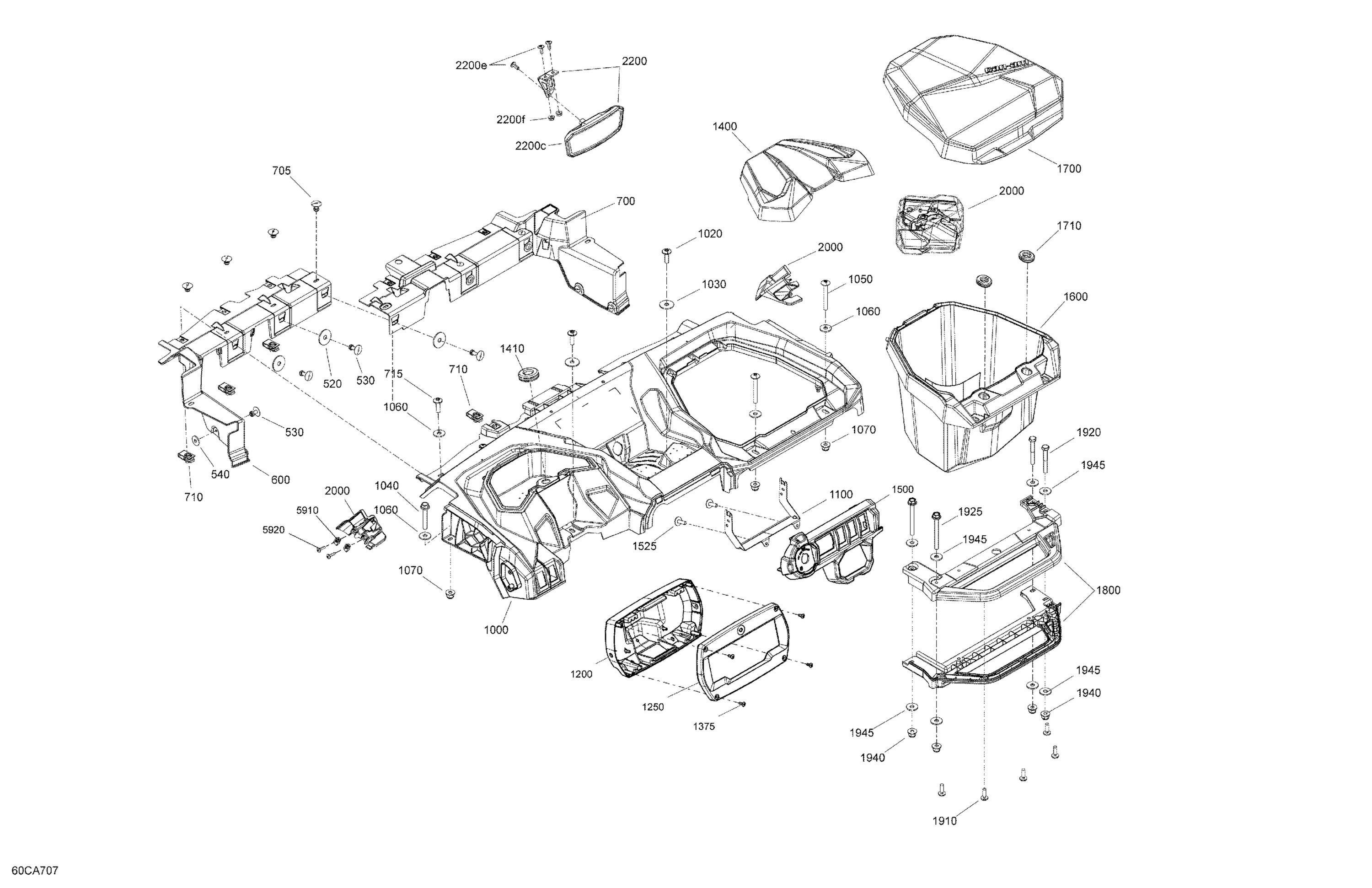 Схема узла: Body - Cab Interior - Dashboard -  XT - XTP